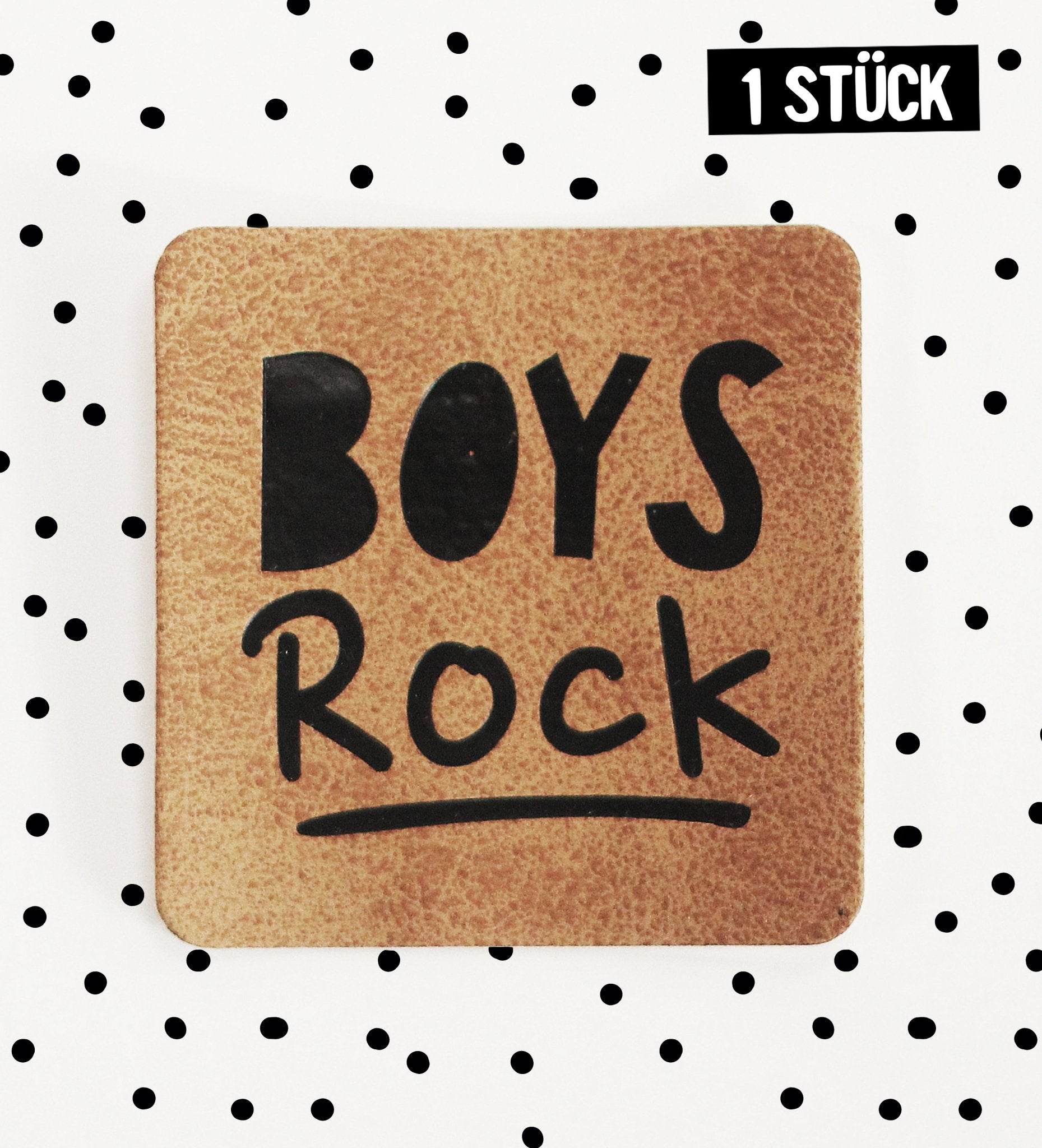 Kunstlederlabel - boys rock *iron - on* - Paul & Clara