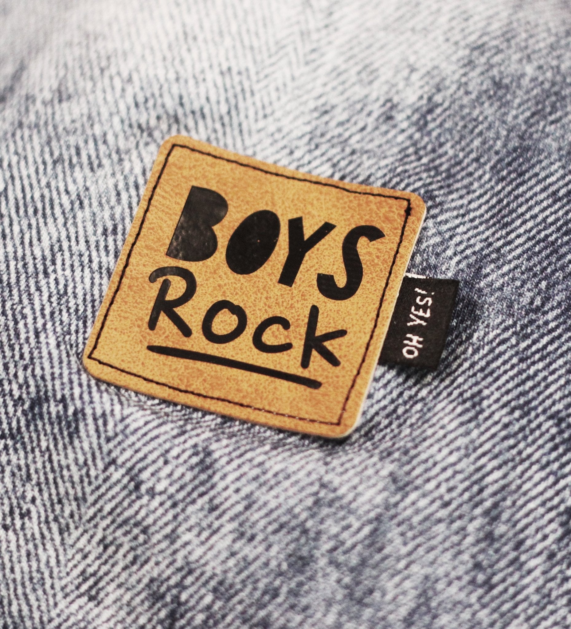 Kunstlederlabel - boys rock *iron - on* - Paul & Clara