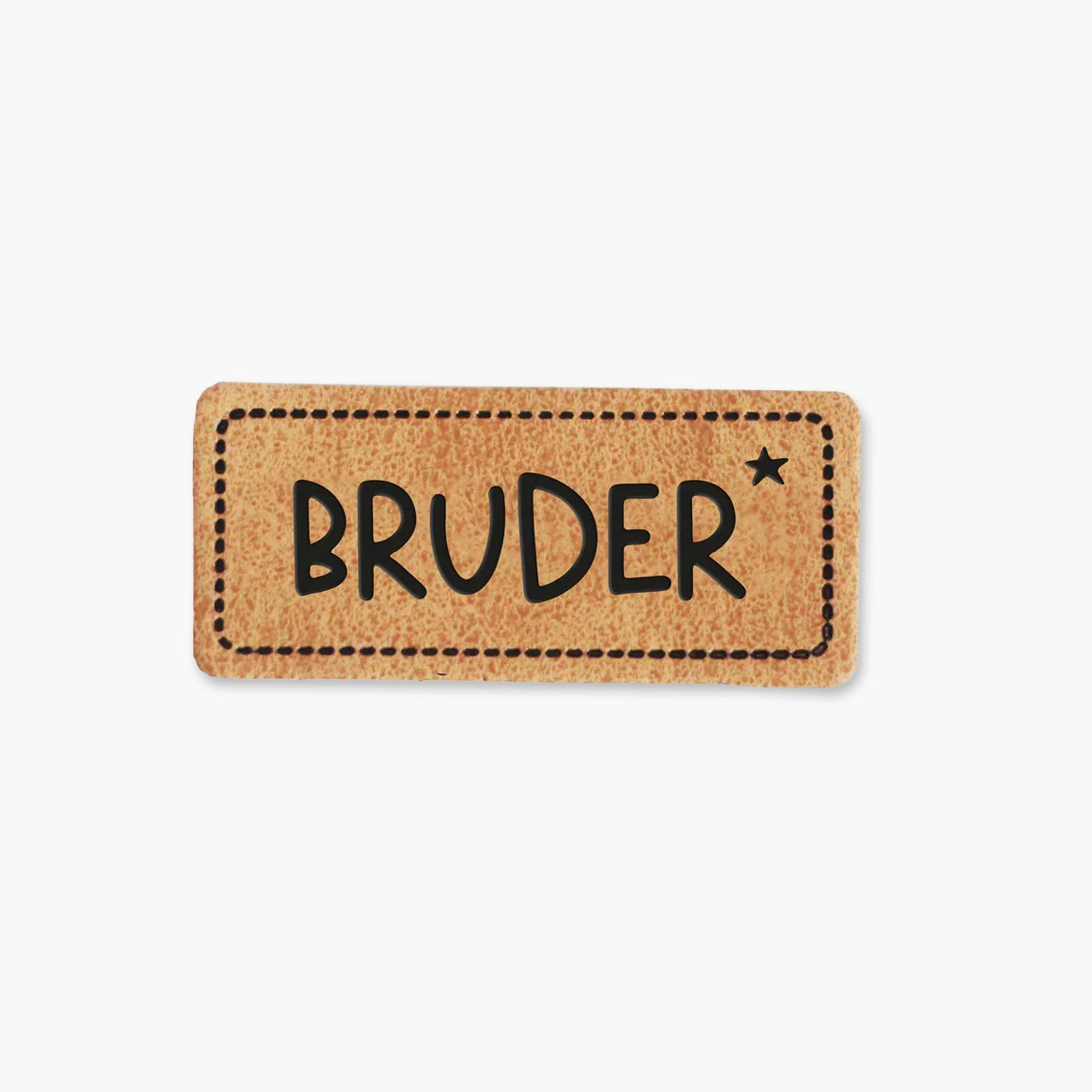 Kunstlederlabel - bruder *iron - on* - Paul & Clara