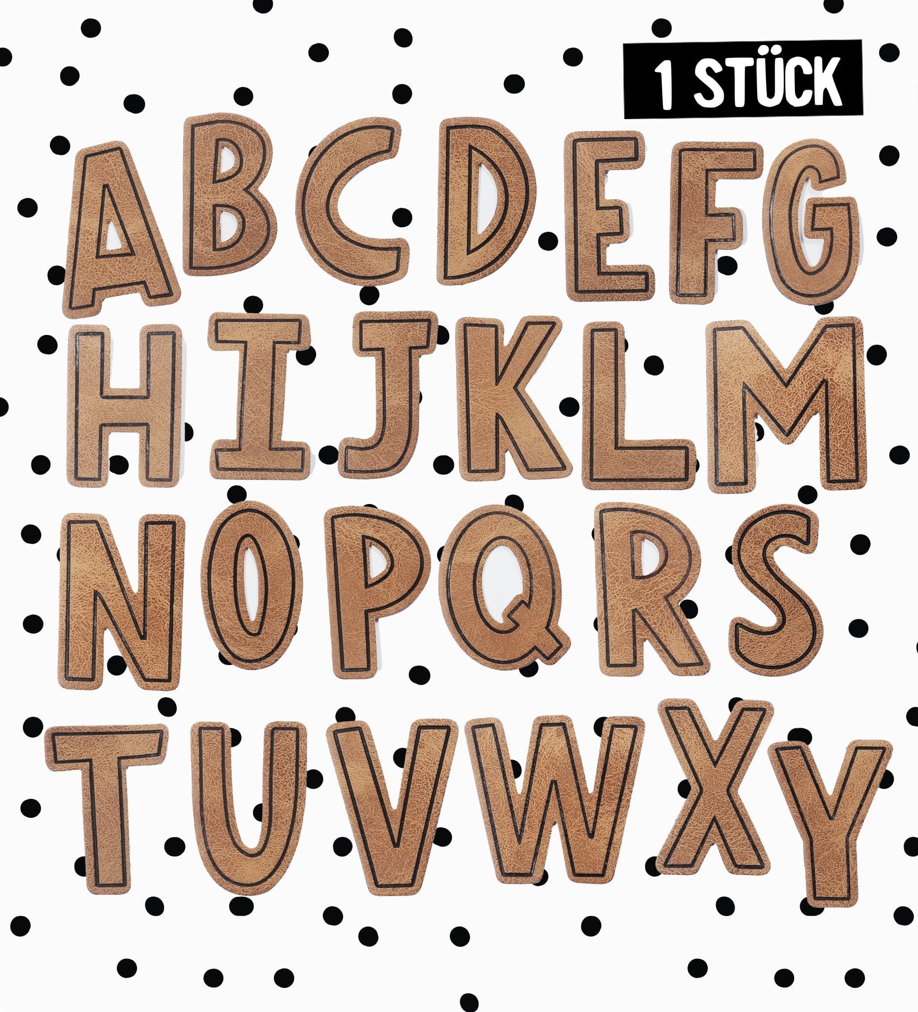 Kunstlederlabel - Buchstaben - SMALL - *iron - on* - Paul & Clara