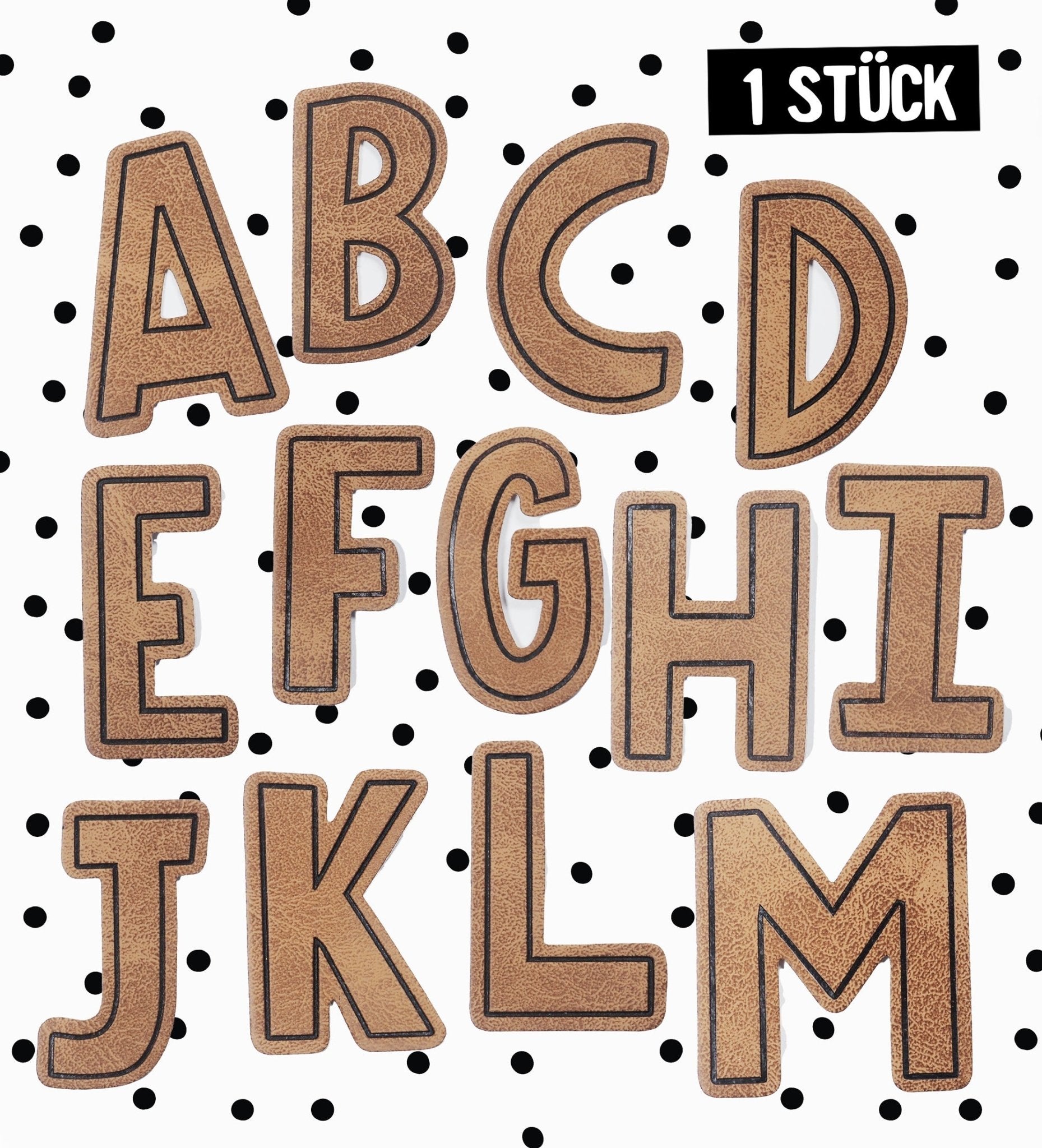 Kunstlederlabel - Buchstaben - XL - *iron - on* - Paul & Clara