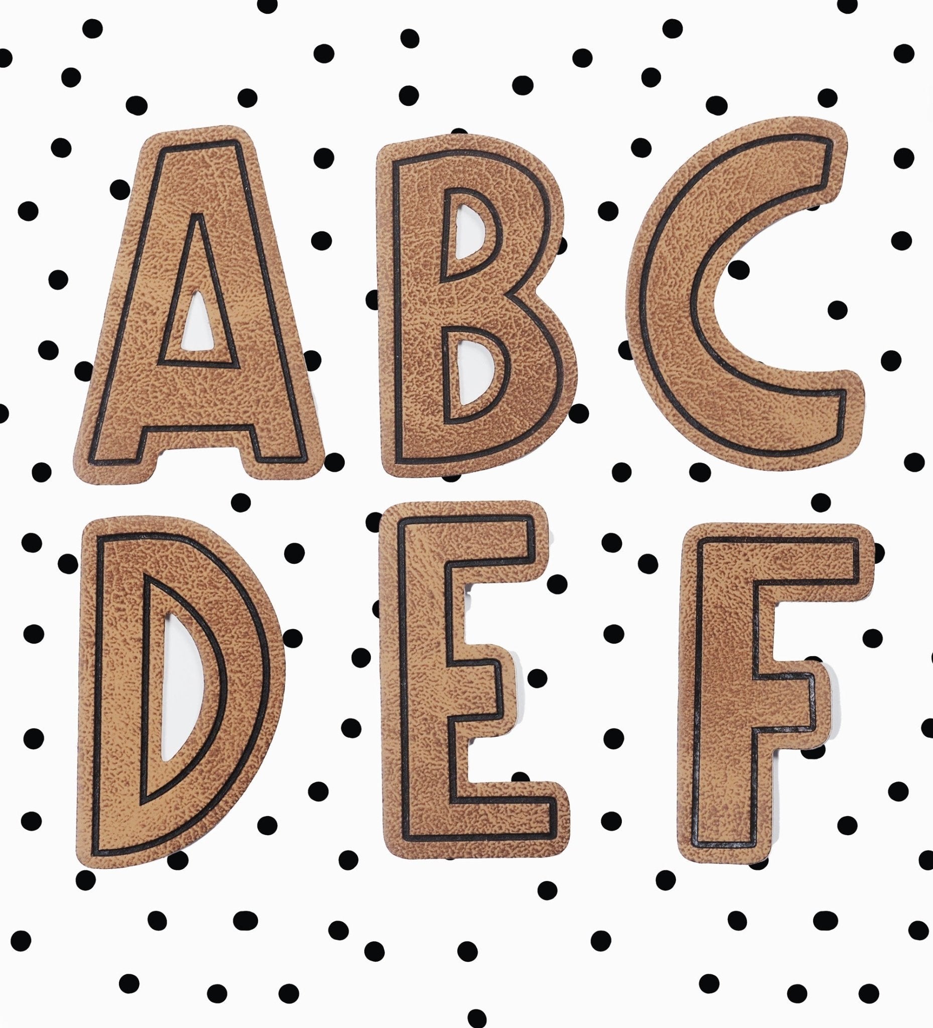 Kunstlederlabel - Buchstaben - XL - *iron - on* - Paul & Clara