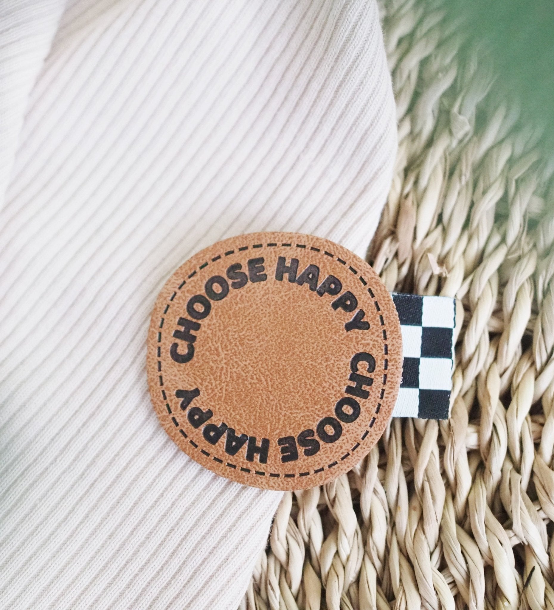 Kunstlederlabel - choose happy *iron - on* - Paul & Clara