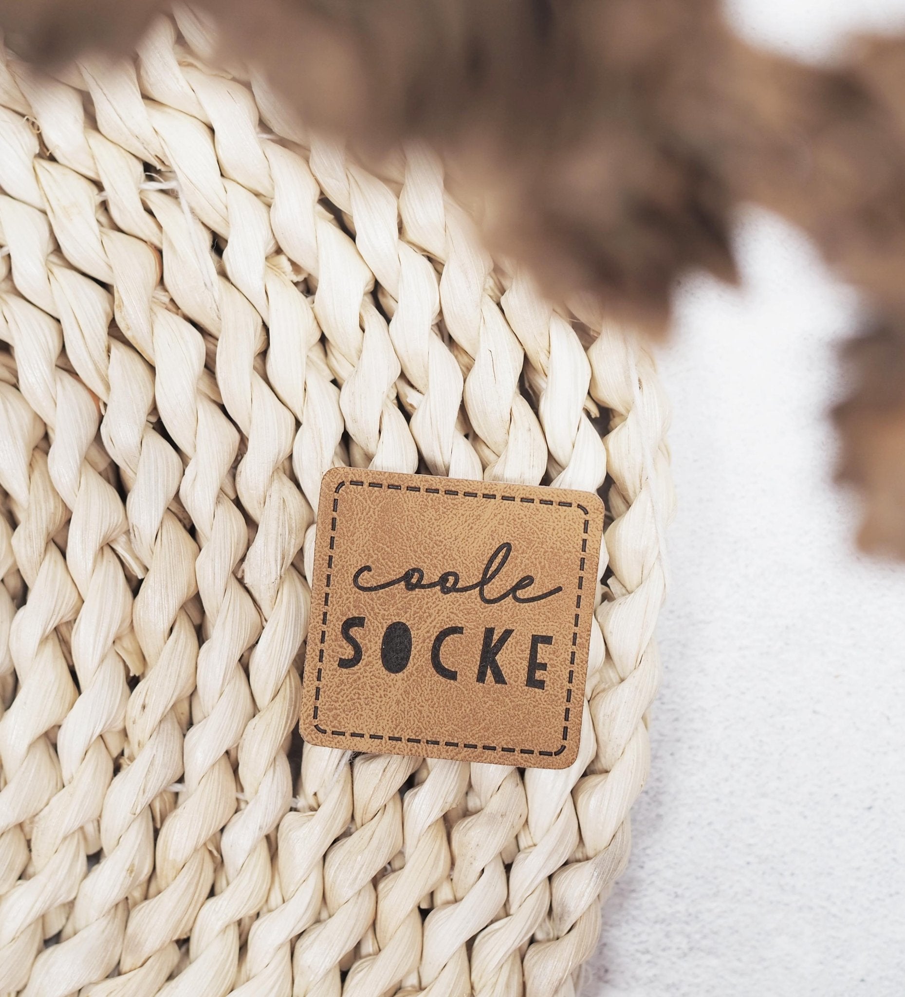 Kunstlederlabel - coole socke *iron - on* - Paul & Clara