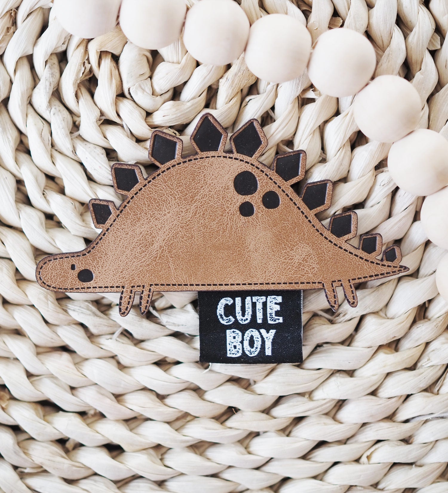 Kunstlederlabel - Dino Stegosaurus *iron - on* - Paul & Clara