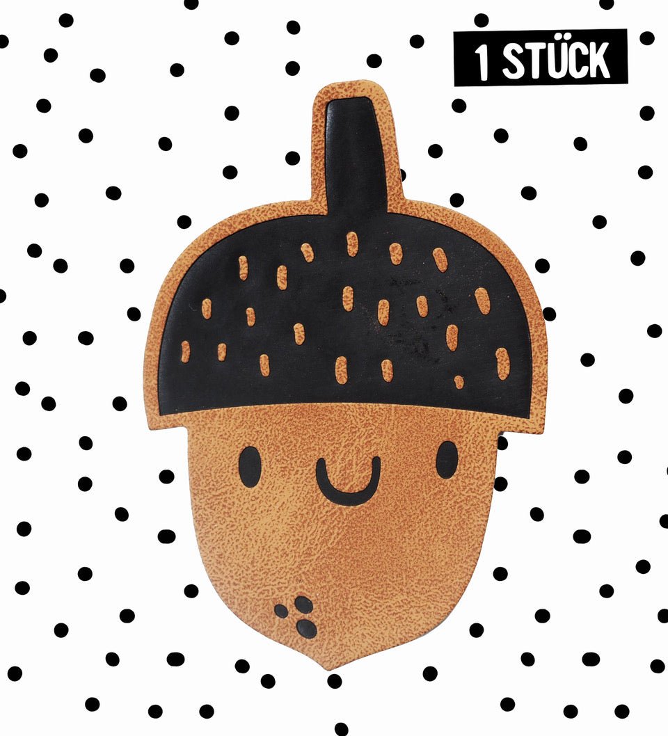 Kunstlederlabel - Eichel *iron - on* - Paul & Clara