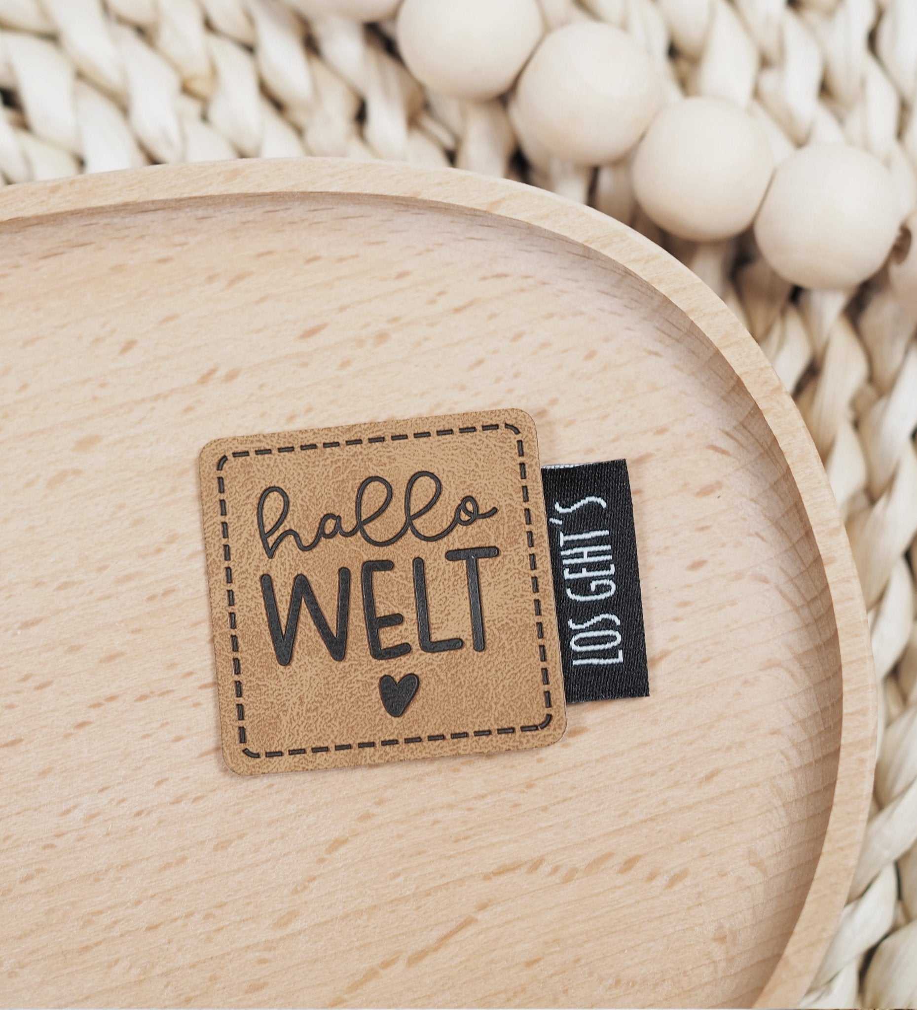 Kunstlederlabel - hallo welt *iron - on* - Paul & Clara