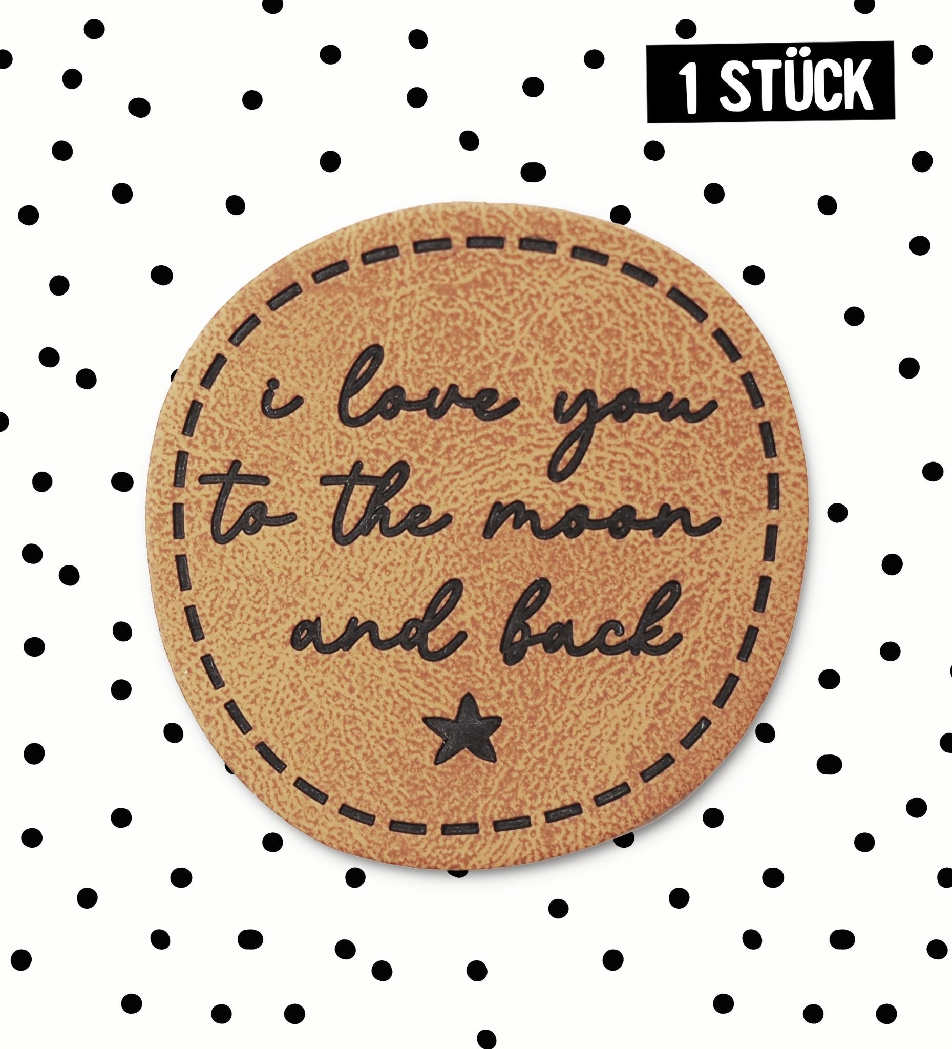 Kunstlederlabel - I love you to the moon and back *iron - on* - Paul & Clara