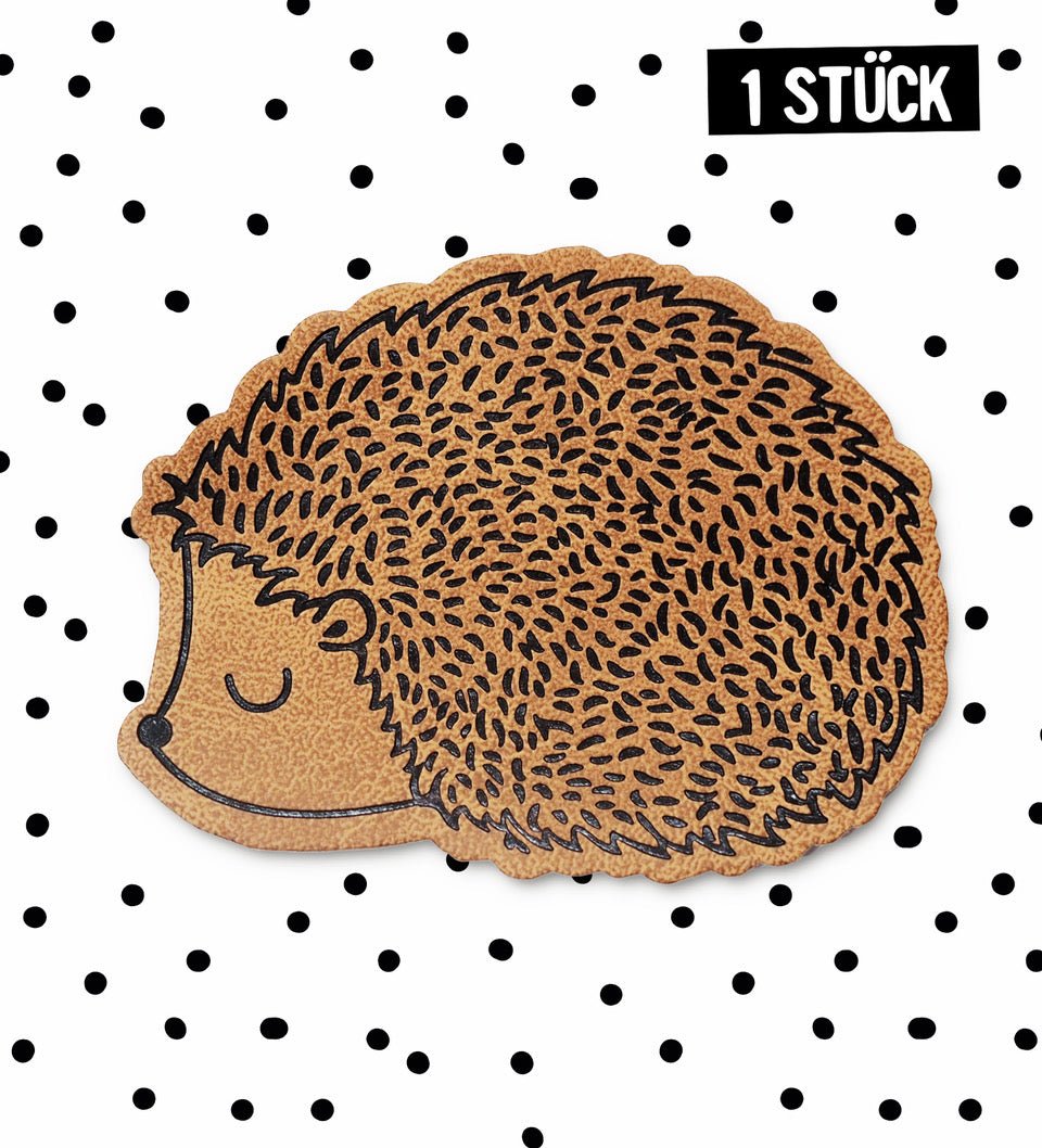 Kunstlederlabel - Igel *iron - on* - Paul & Clara