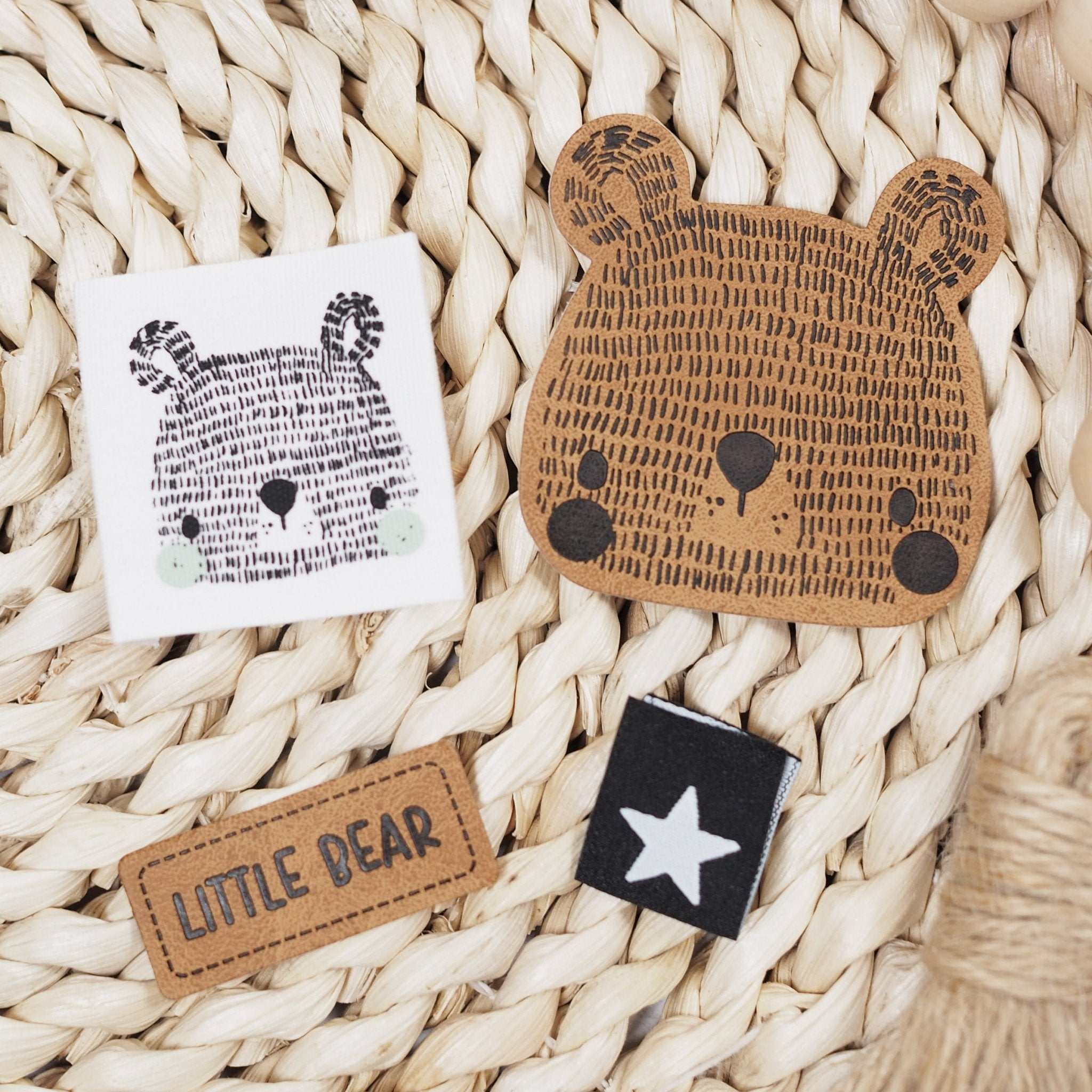 Kunstlederlabel - little bear *iron - on* - Paul & Clara