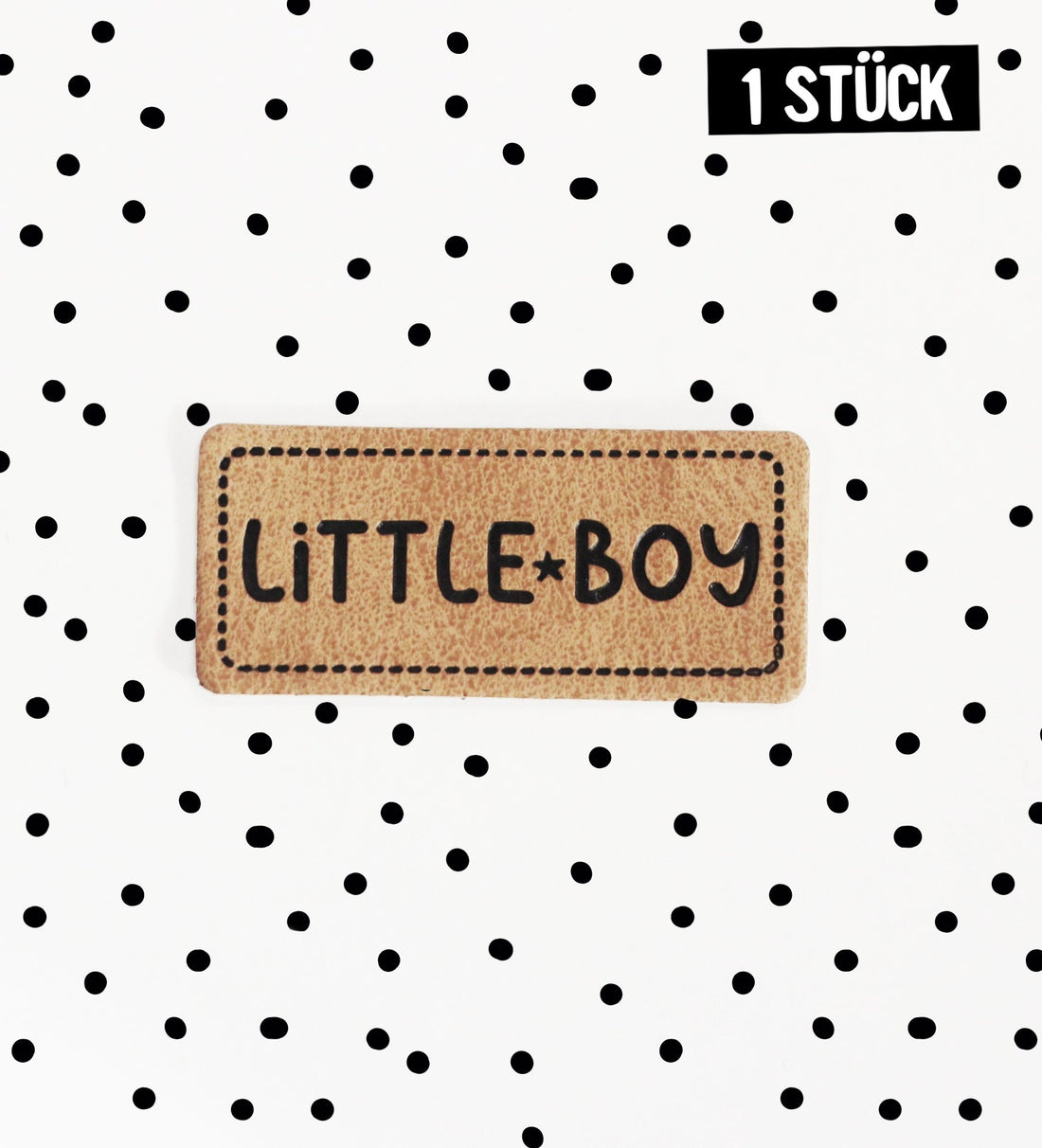 Kunstlederlabel - little boy - 1,8 x 4 cm - *iron - on* - Paul & Clara