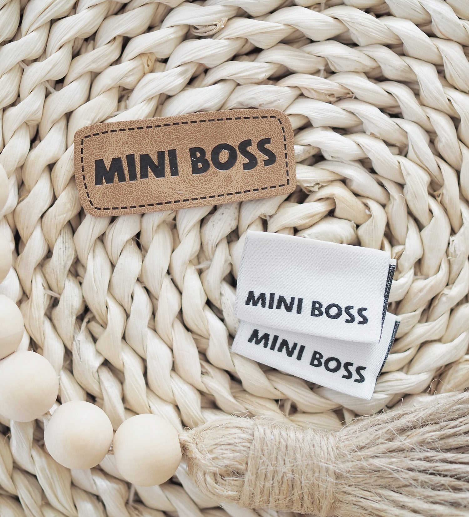 Kunstlederlabel - mini boss *iron - on* - Paul & Clara