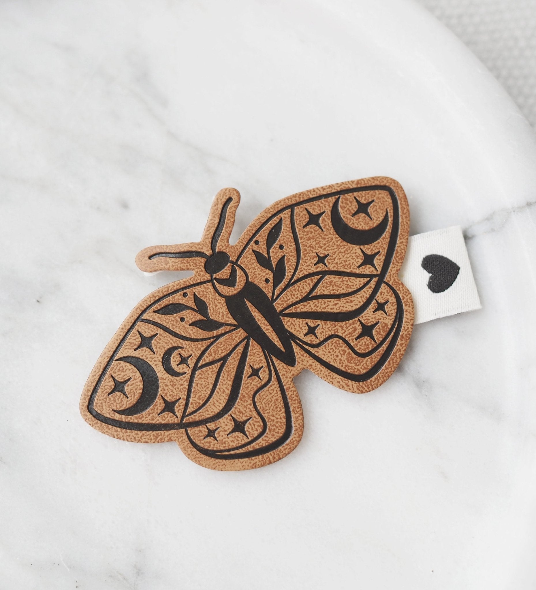 Kunstlederlabel - Motte *iron - on* - Paul & Clara