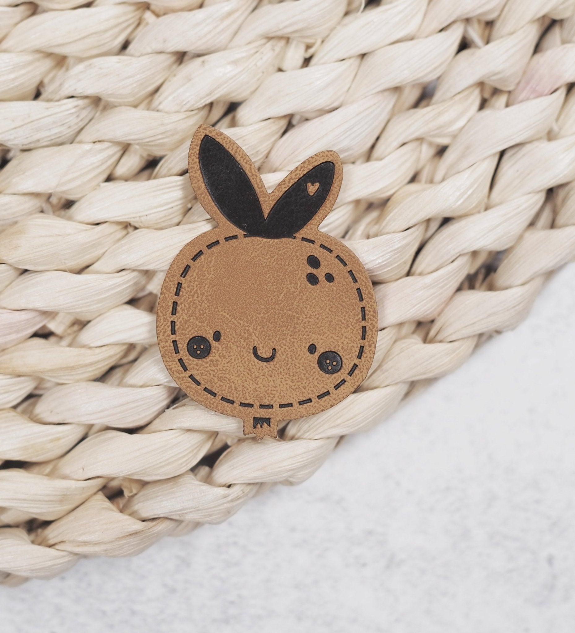 Kunstlederlabel - orange *iron - on* - Paul & Clara