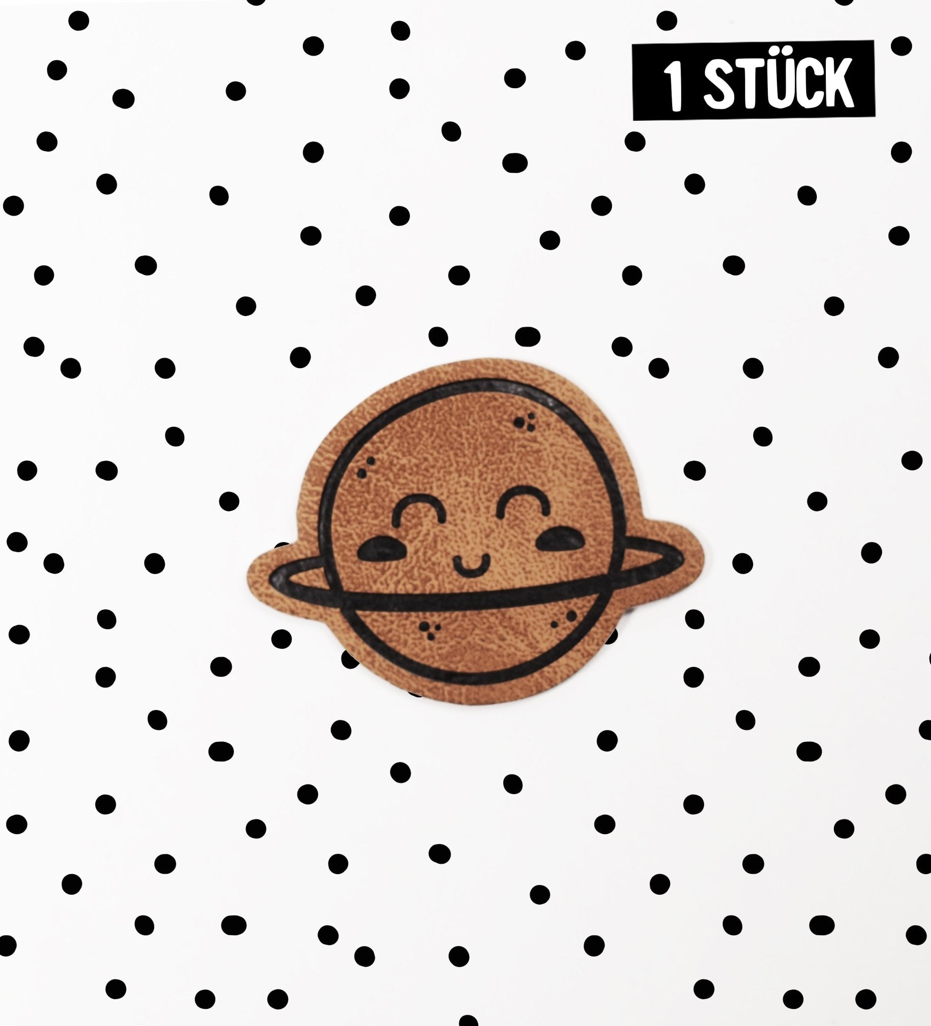 Kunstlederlabel - Planet *Saturn* *iron - on* - Paul & Clara