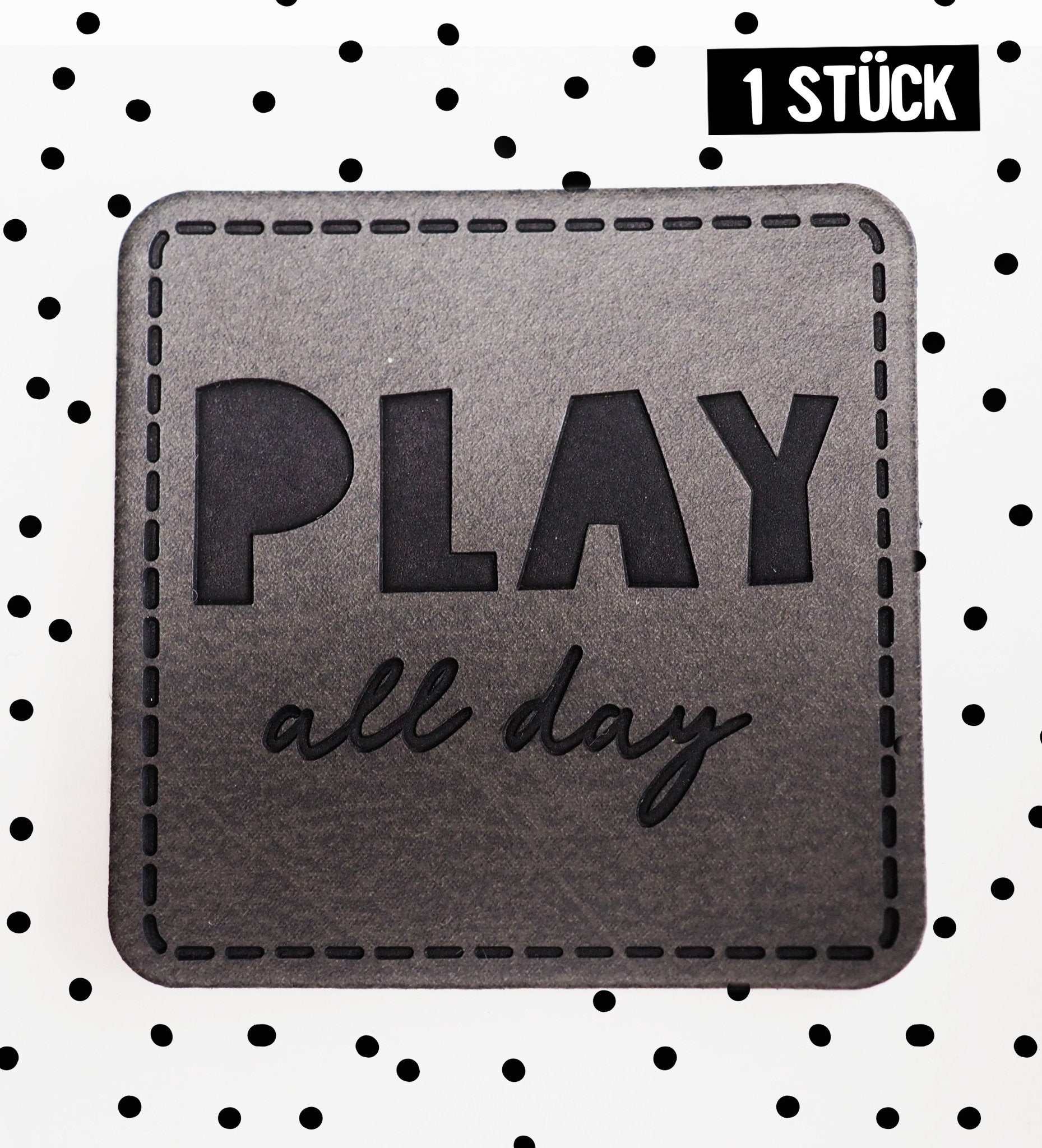 Kunstlederlabel - play all day *iron - on* - Paul & Clara