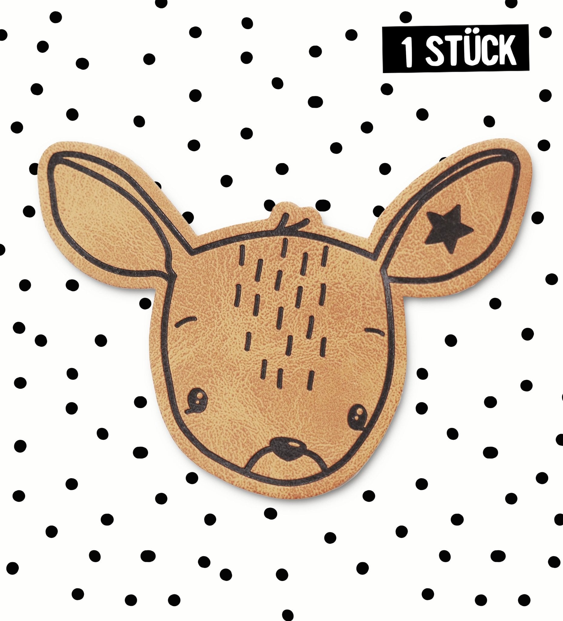 Kunstlederlabel - Reh Benny Stern *iron - on* - Paul & Clara