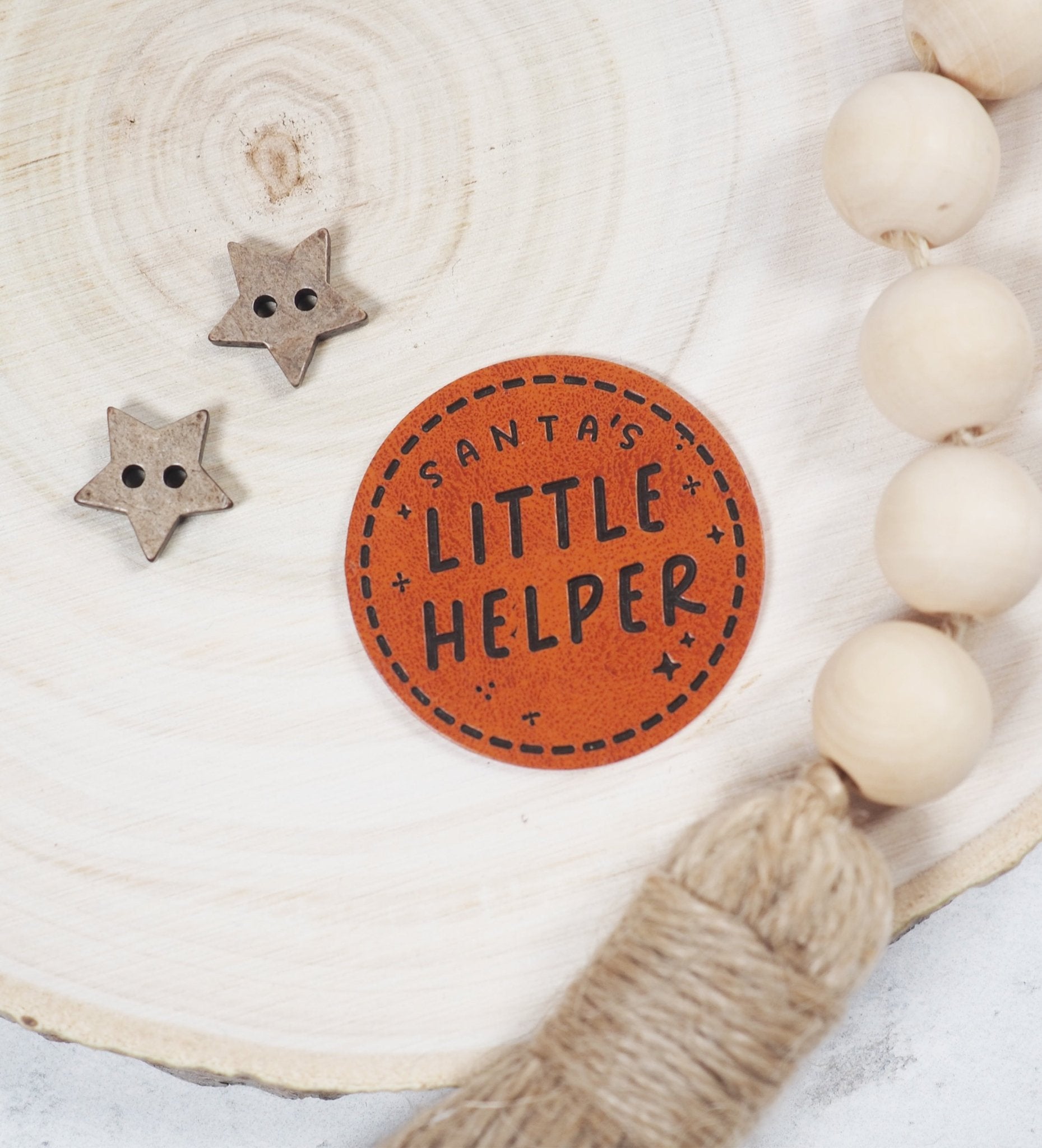 Kunstlederlabel - Santas little helper *iron - on* - Paul & Clara