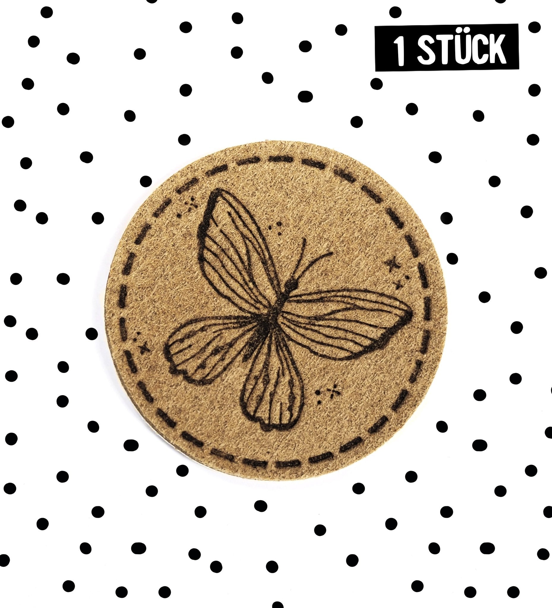 Kunstlederlabel - Schmetterling *iron - on* - Paul & Clara