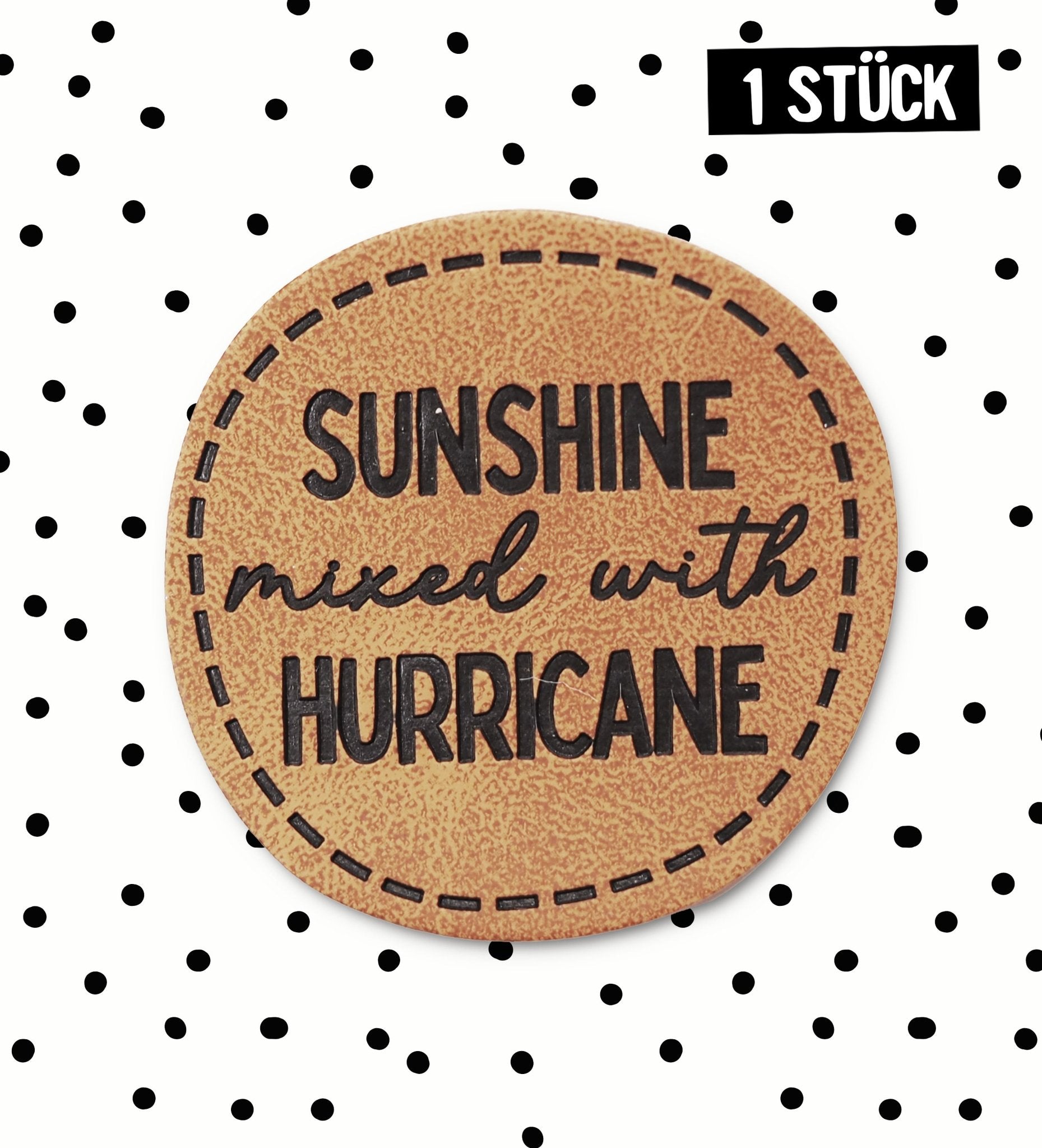 Kunstlederlabel - Sunshine mixed with hurricane *iron - on* - Paul & Clara