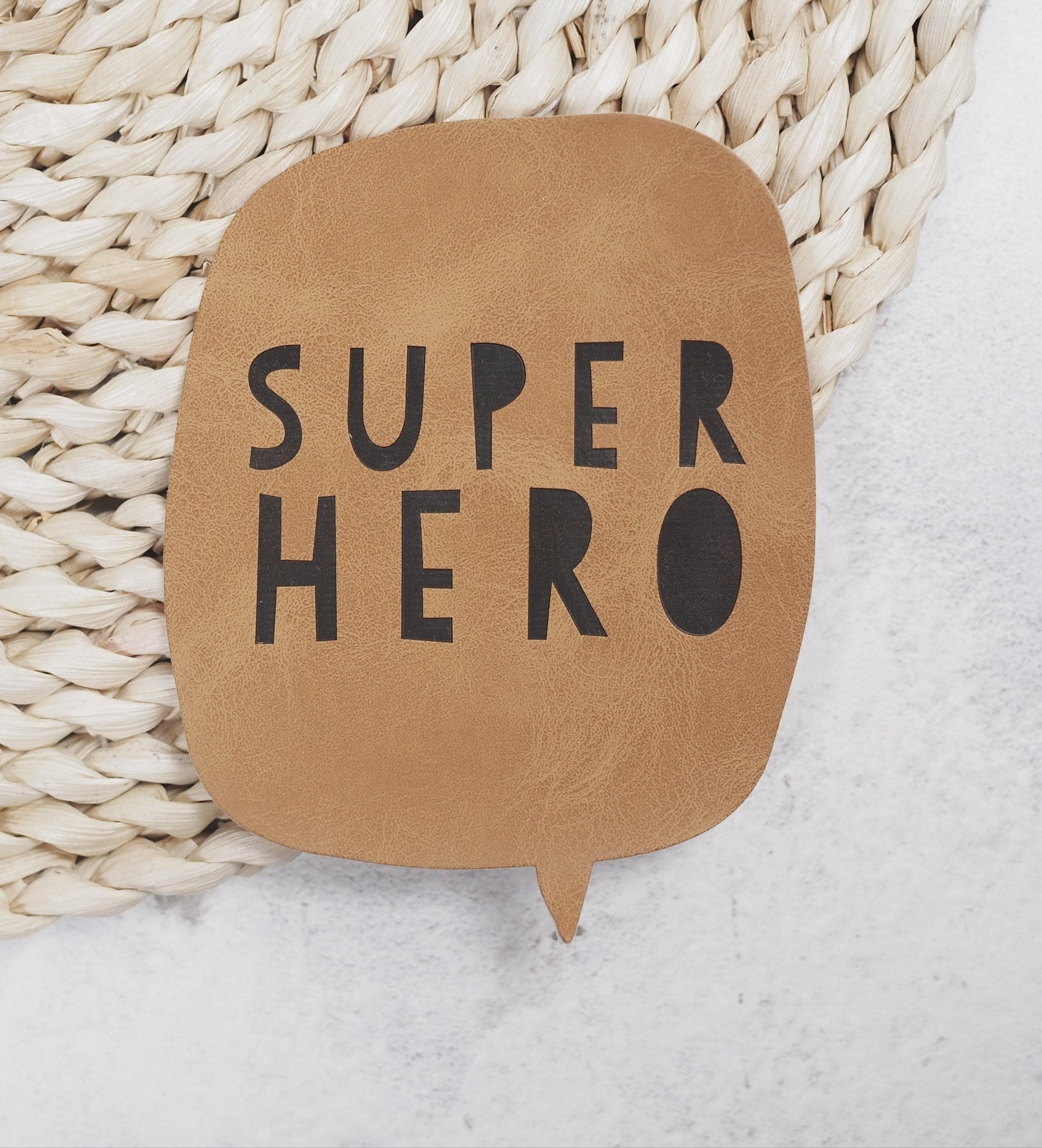 Kunstlederlabel - Superhero Sprechblase XXL *iron - on* - Paul & Clara