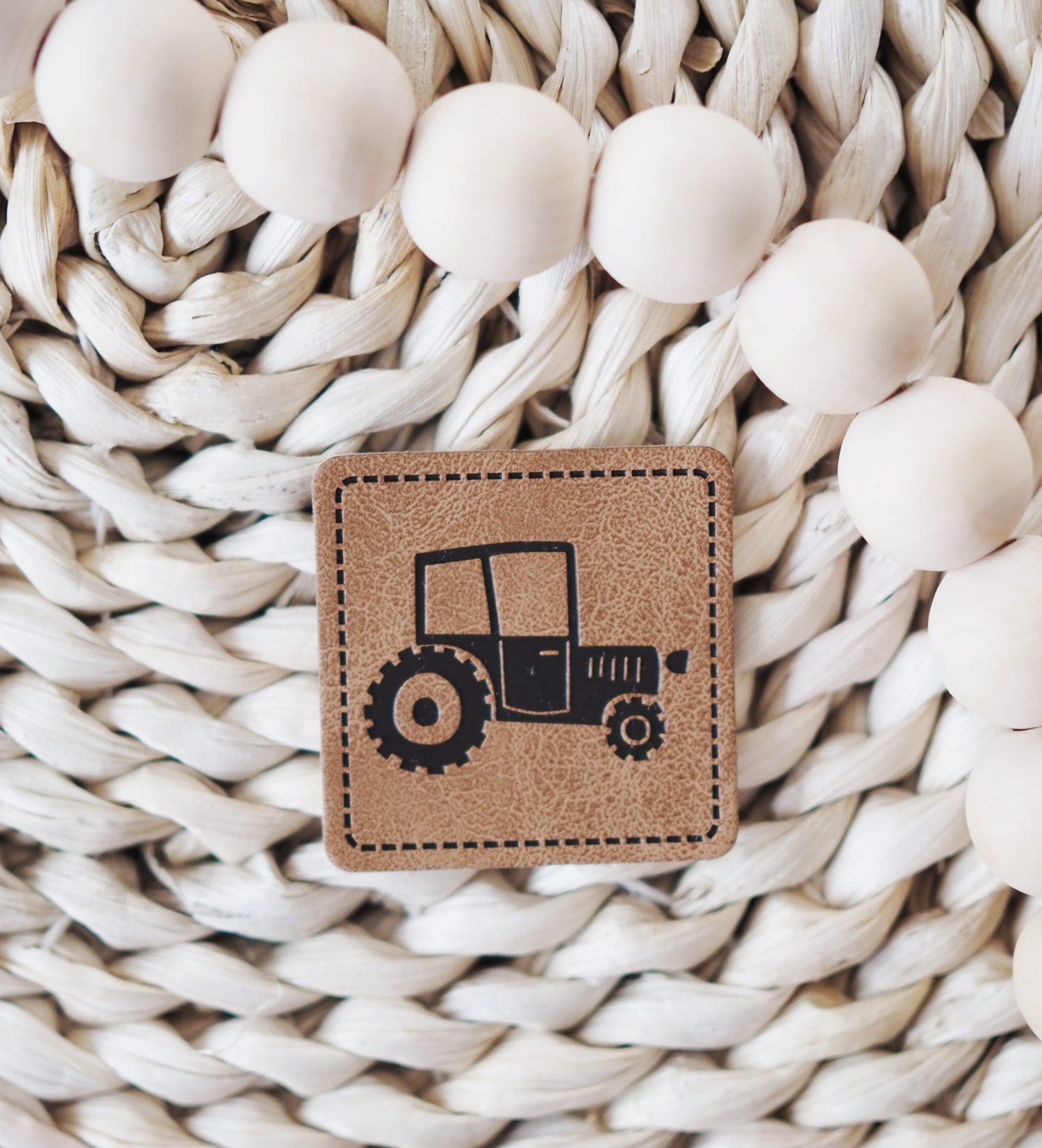 Kunstlederlabel - Traktor *iron - on* - Paul & Clara