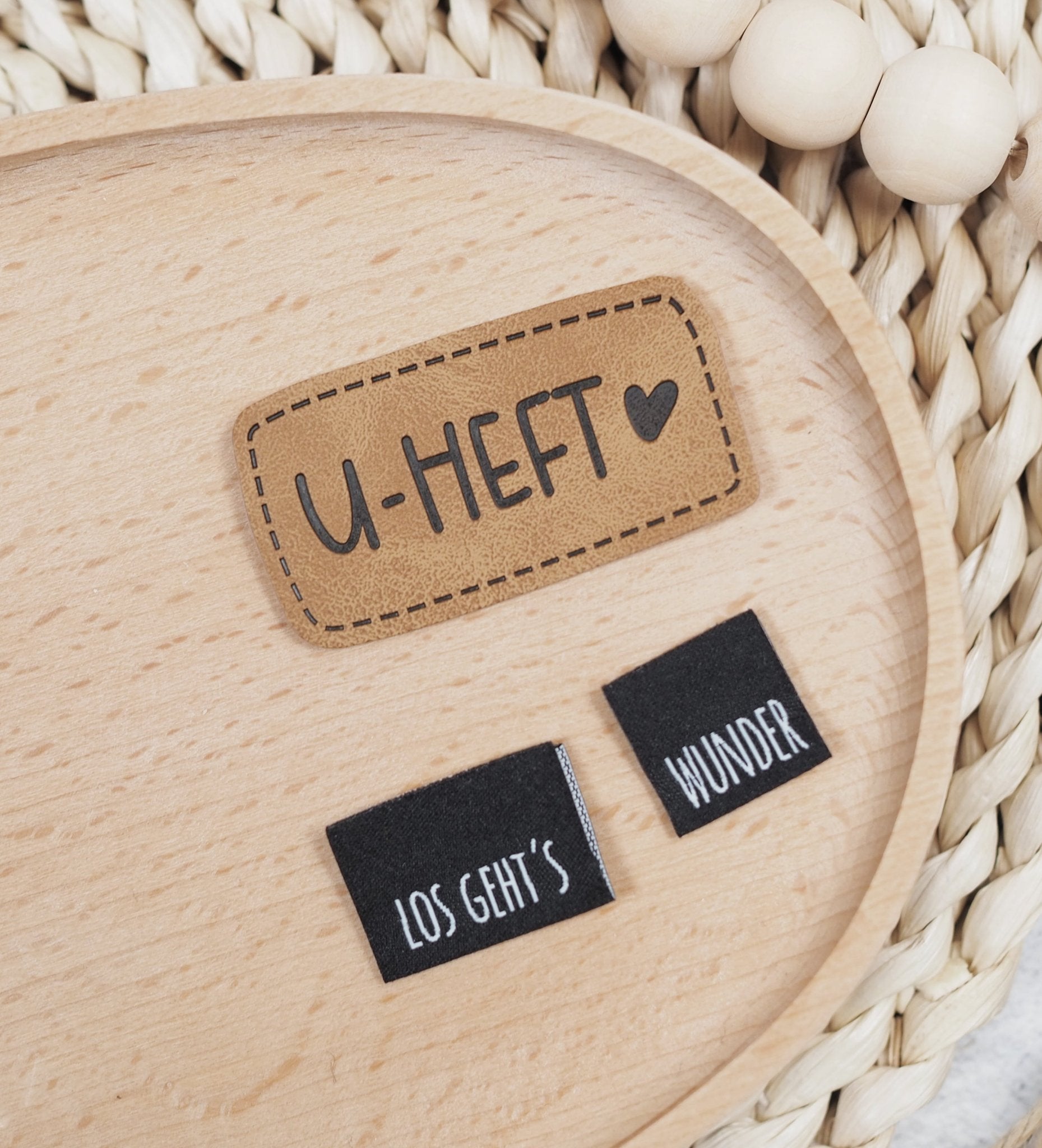 Kunstlederlabel - U - Heft *iron - on* - Paul & Clara