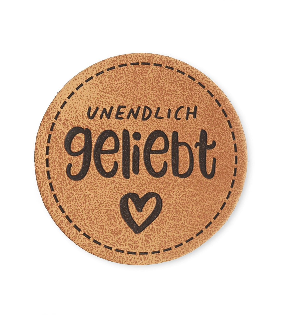 Kunstlederlabel - unendlich geliebt 2.0 RUND *iron - on* - Paul & Clara