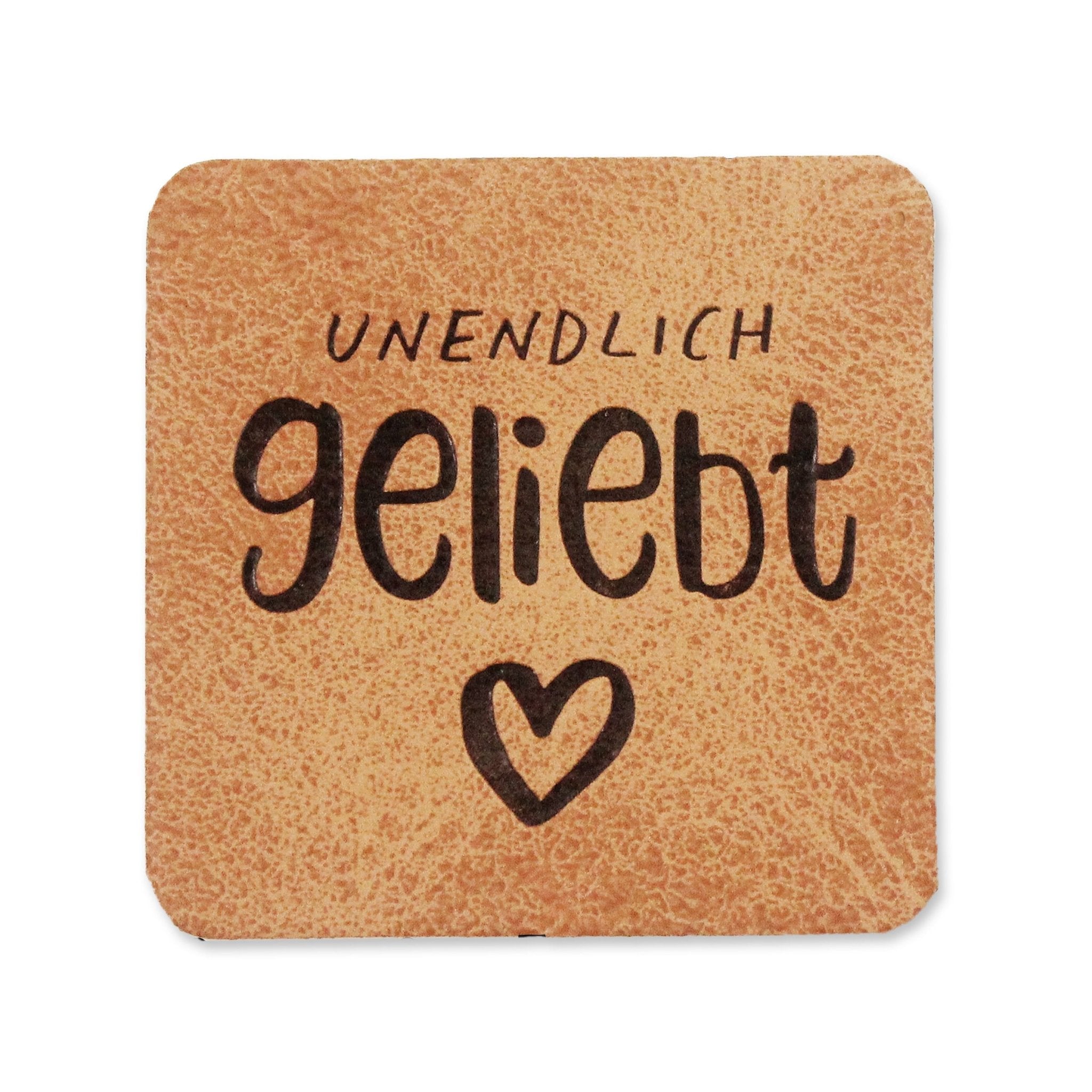Kunstlederlabel - unendlich geliebt *iron - on* - Paul & Clara