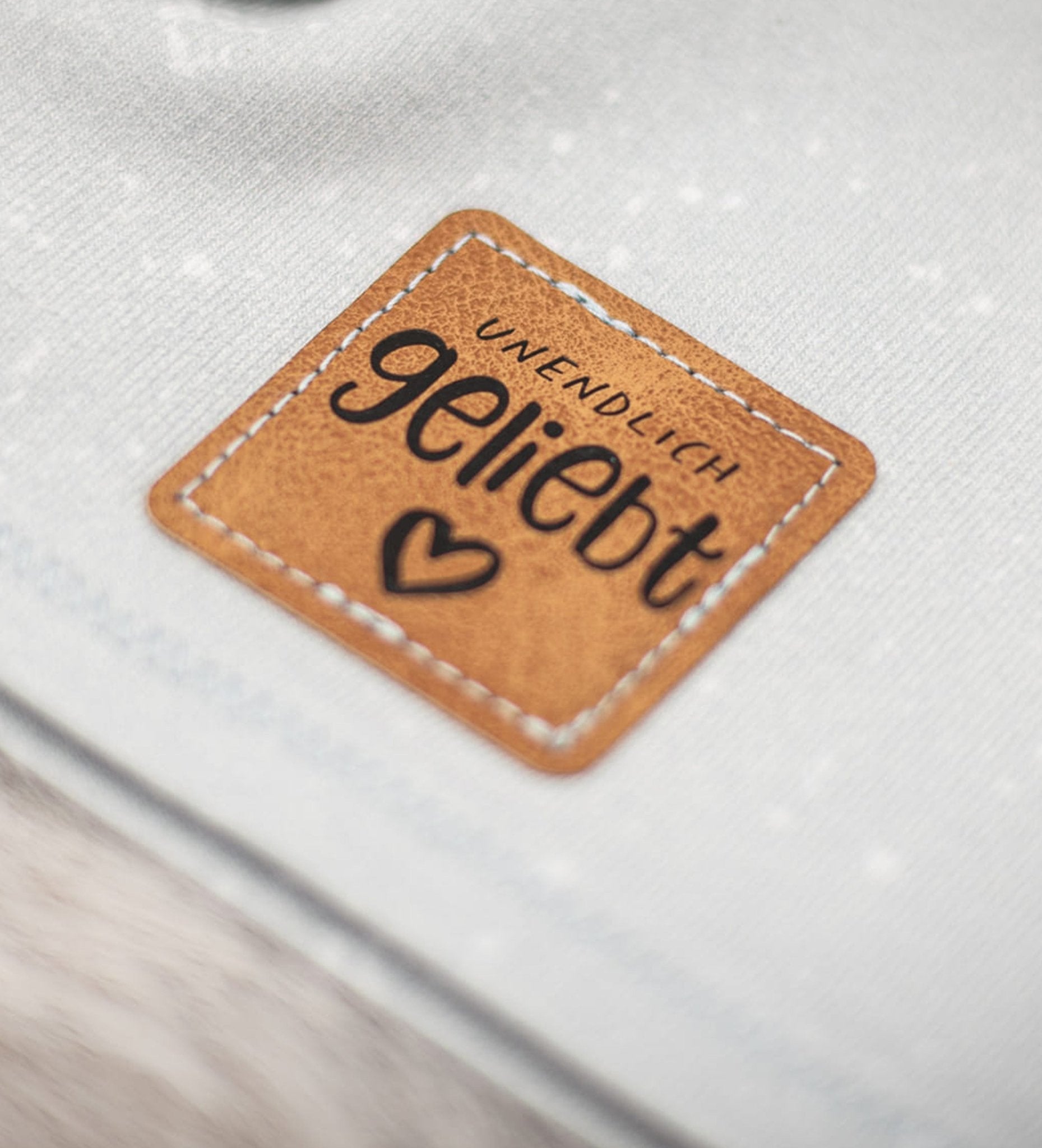 Kunstlederlabel - unendlich geliebt *iron - on* - Paul & Clara