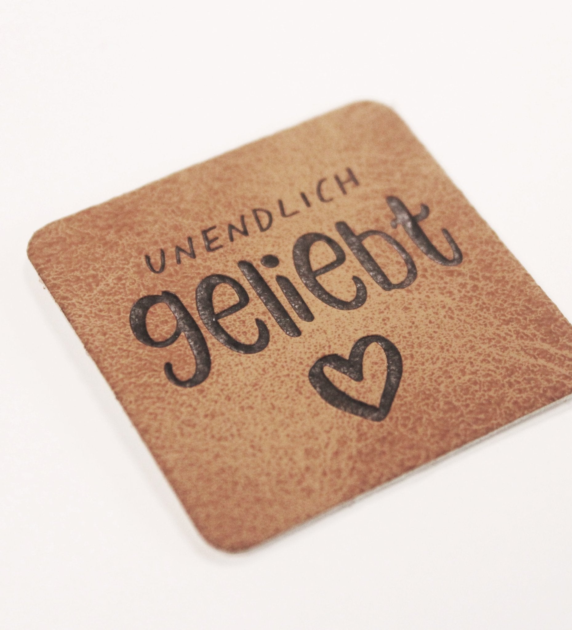 Kunstlederlabel - unendlich geliebt *iron - on* - Paul & Clara