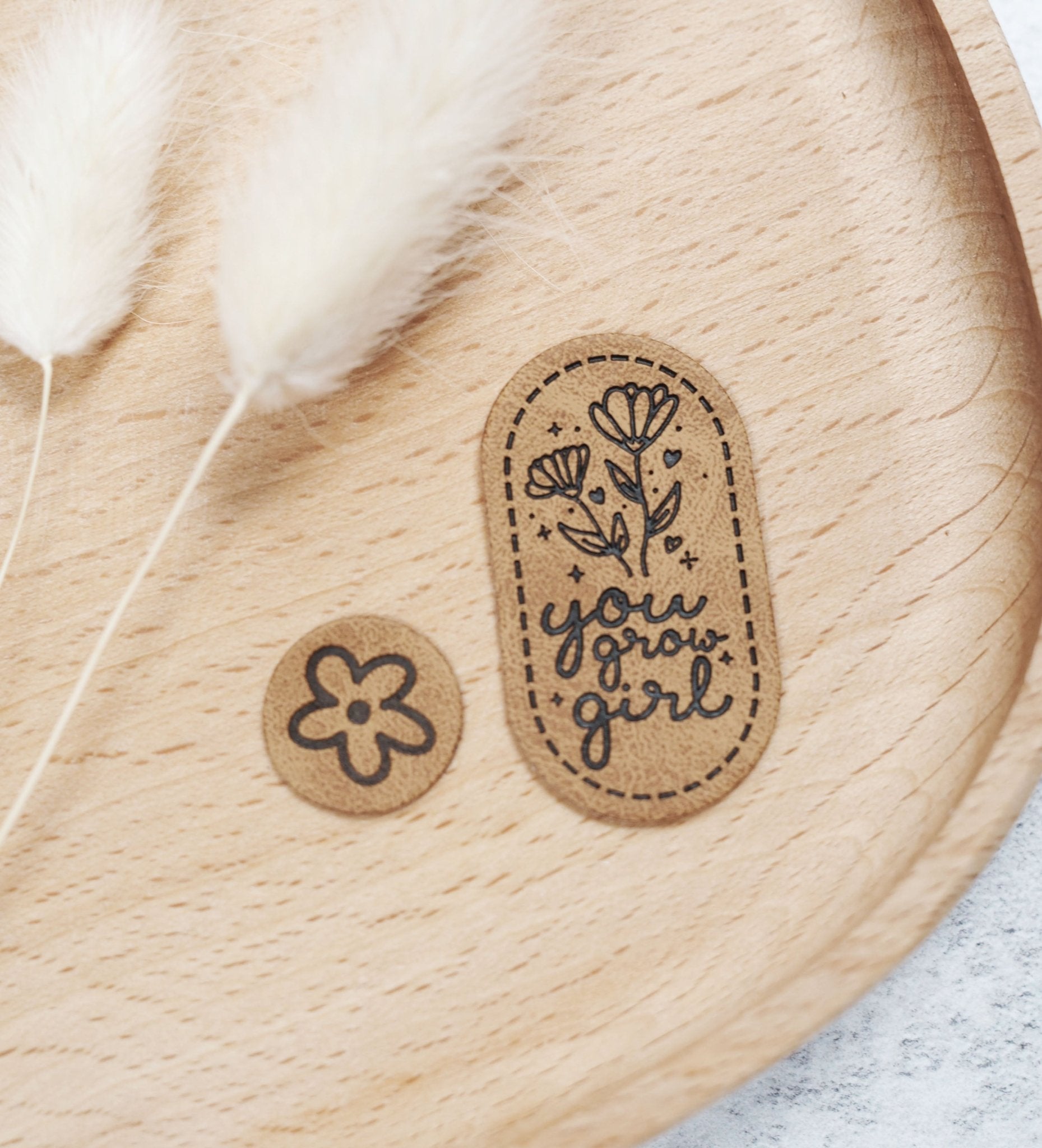 Kunstlederlabel - You grow girl *iron - on* - Paul & Clara