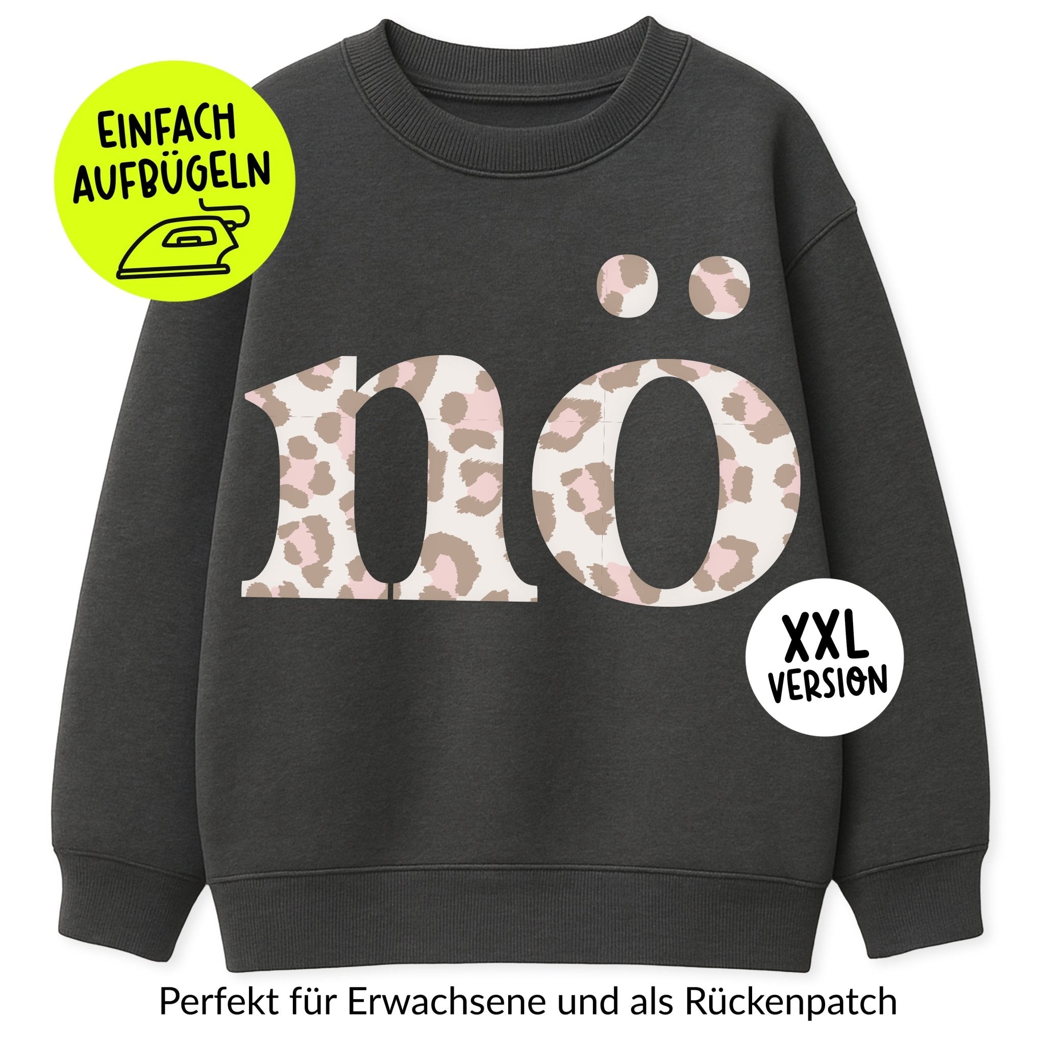 *LIMITIERT* XXL Flock - Patch - nö - Leo - *iron - on* - Paul & Clara