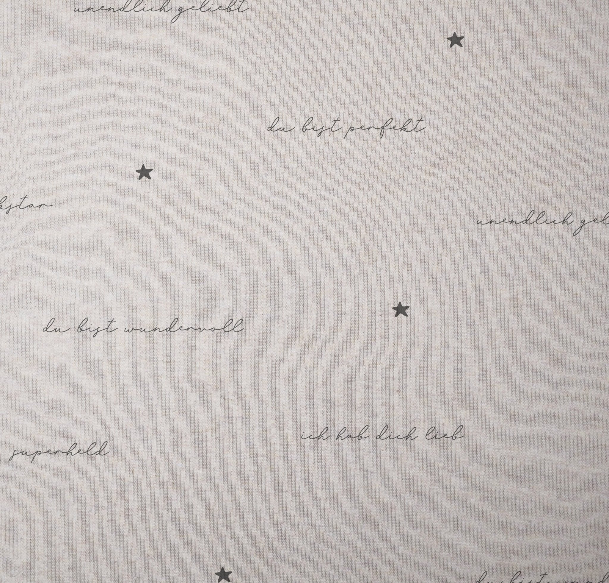 little words - *kleiner rockstar* - Stern - Allover - Ecru *Melierter - Rippenstrick* - Paul & Clara