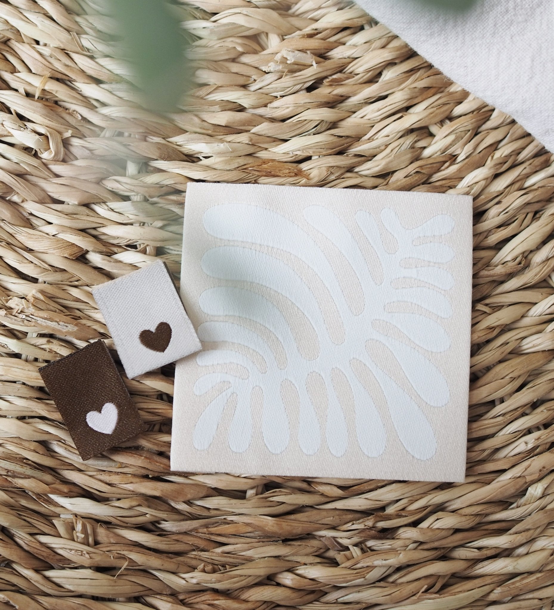 Mini - Klapp - Weblabel *Herzen Braun/Rosa* - 3er - Set - Paul & Clara