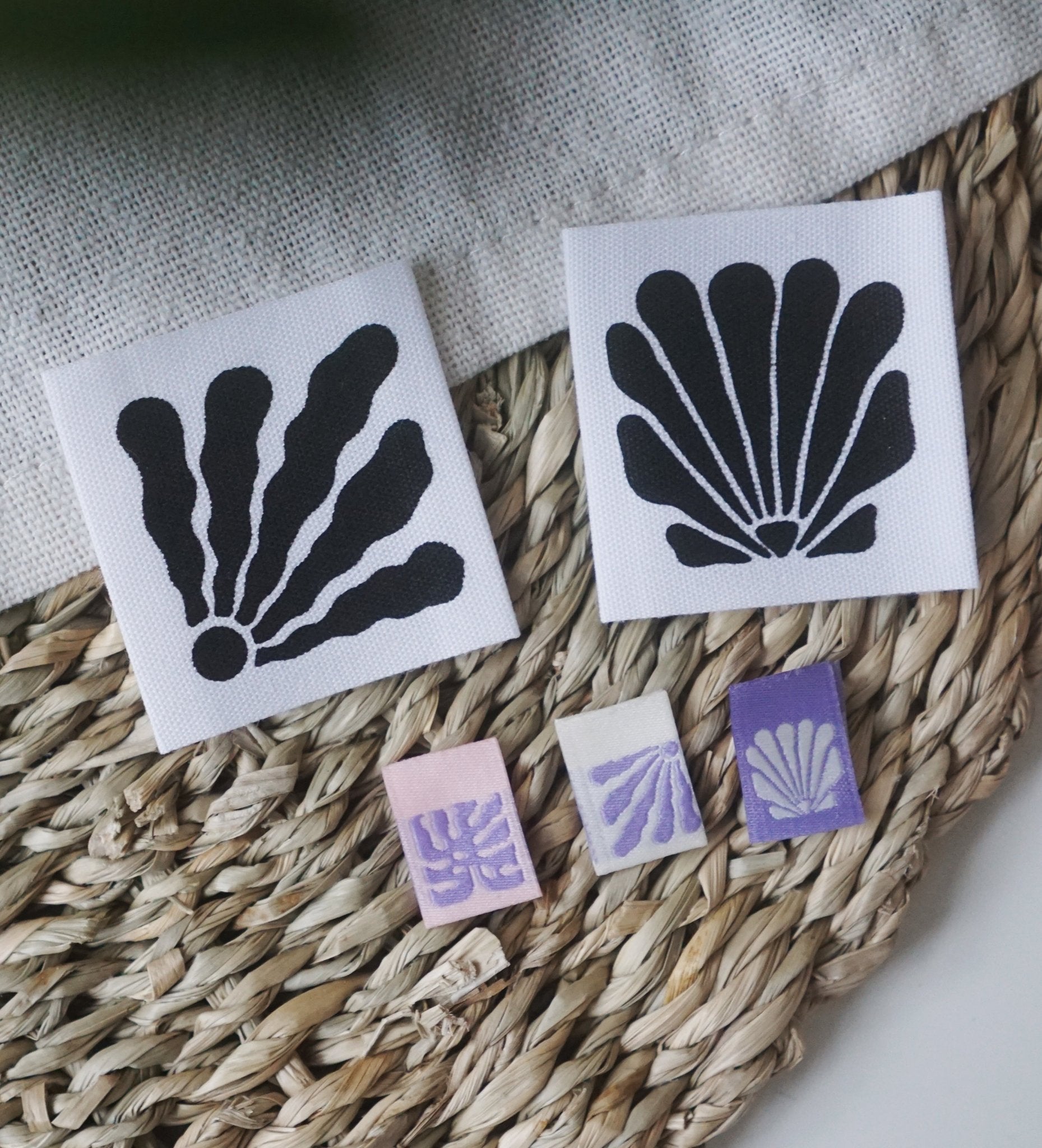 Mini - Klapp - Weblabel *muscheln* - 3er - Set - Paul & Clara