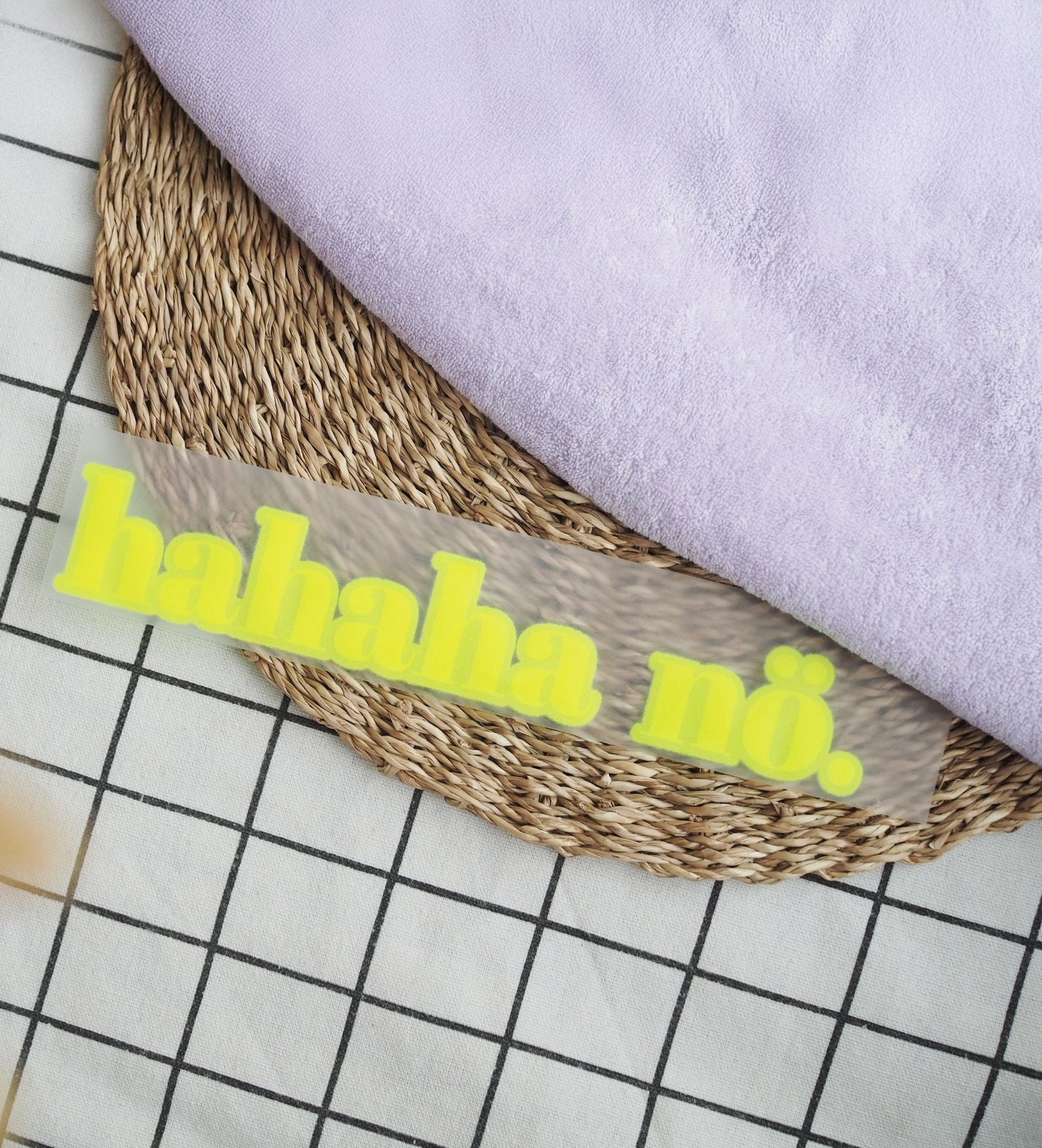 NEU! Flock - Patch - hahaha nö *iron - on* - Paul & Clara