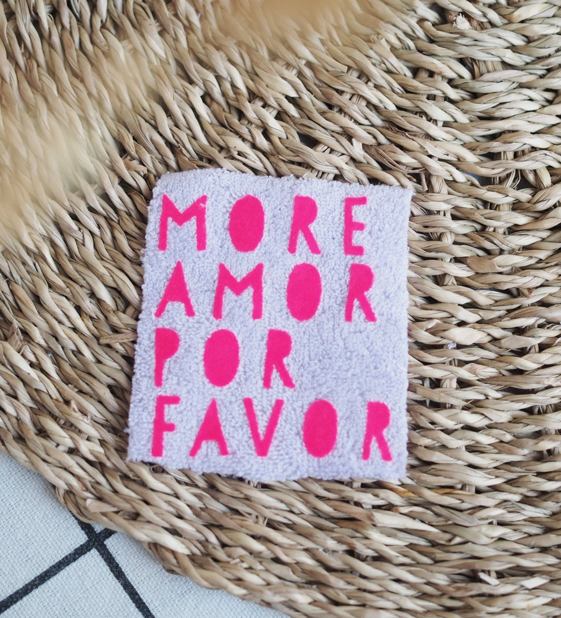 NEU! Flock - Patch - more amor *iron - on* - Paul & Clara