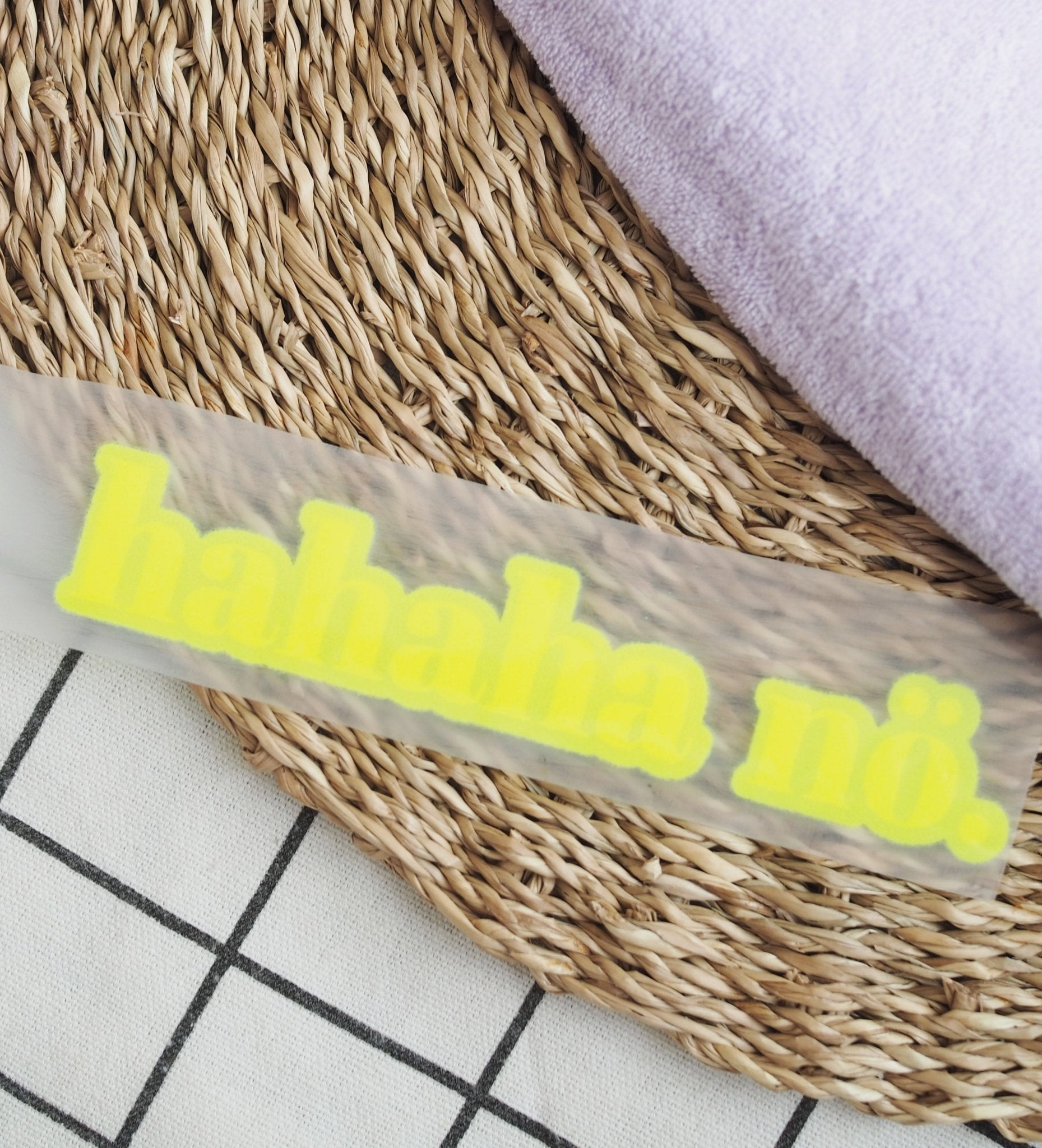 NEU! XL Flock - Patch - hahaha nö *iron - on* - Paul & Clara