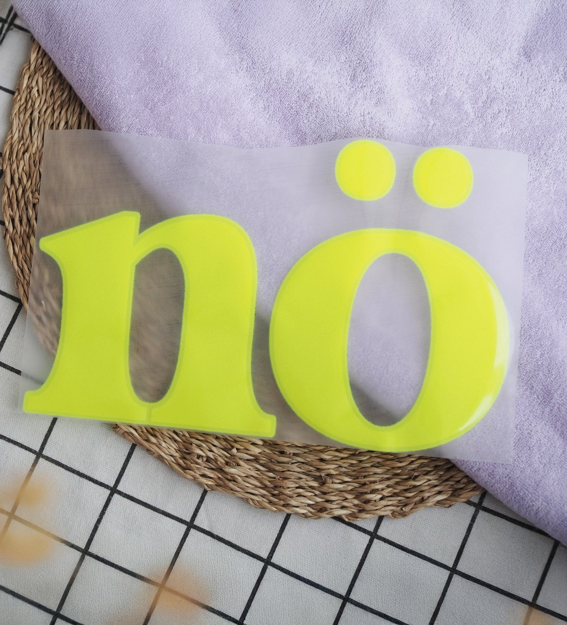 NEU! XL Flock - Patch - nö *iron - on* - Paul & Clara