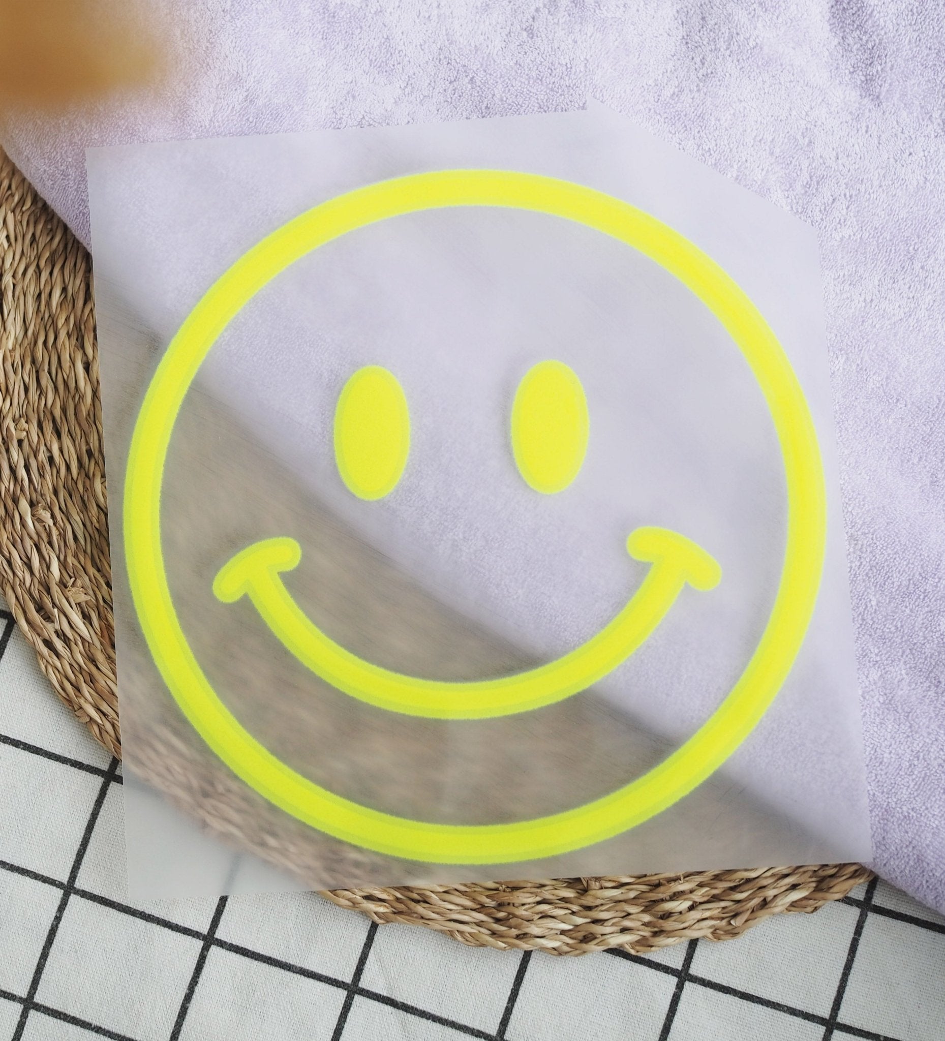 NEU! XL Flock - Patch - Smile *iron - on* - Paul & Clara