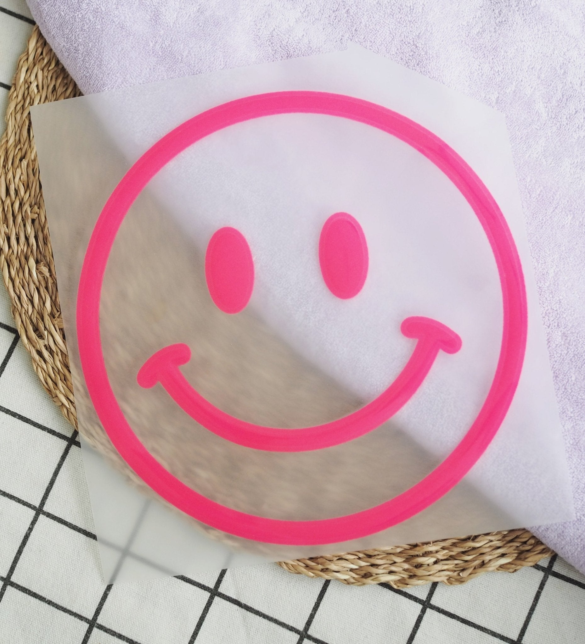 NEU! XL Flock - Patch - Smile *iron - on* - Paul & Clara