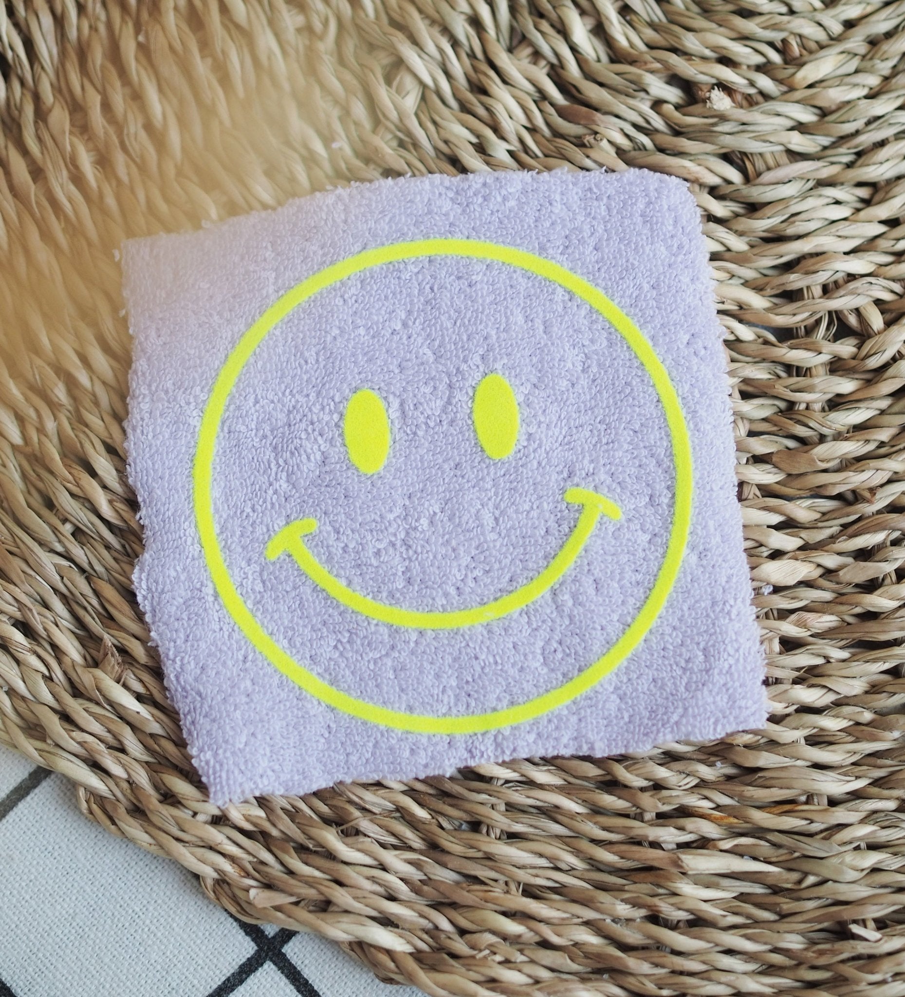 NEU! XL Flock - Patch - Smile *iron - on* - Paul & Clara