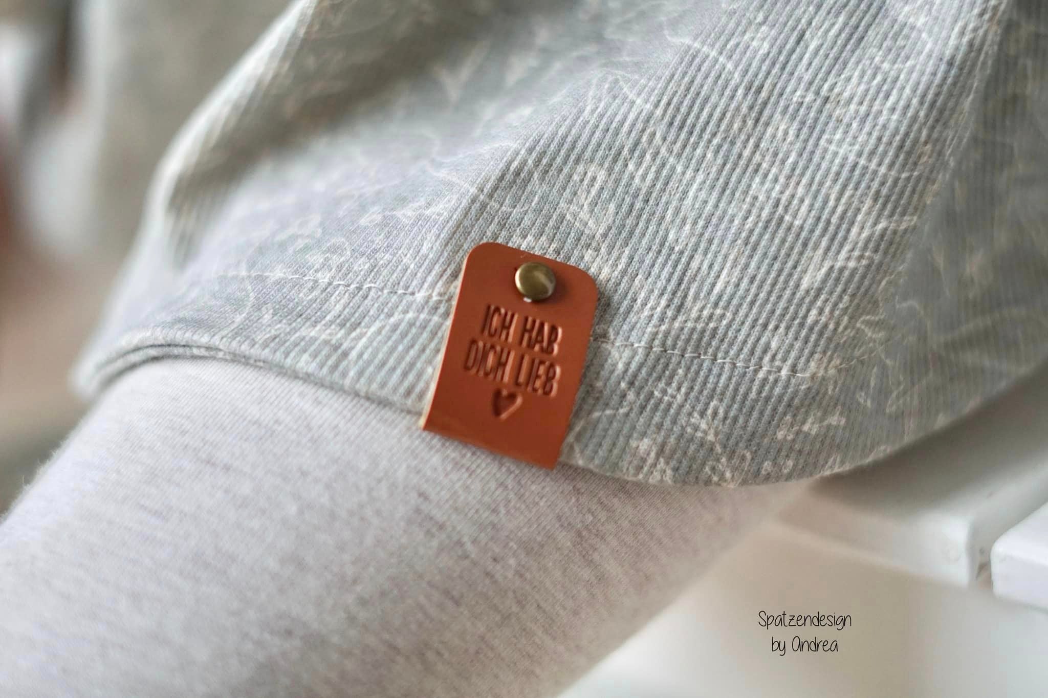 Nieten - Klapplabel - Ich hab dich lieb - *iron - on* - Paul & Clara