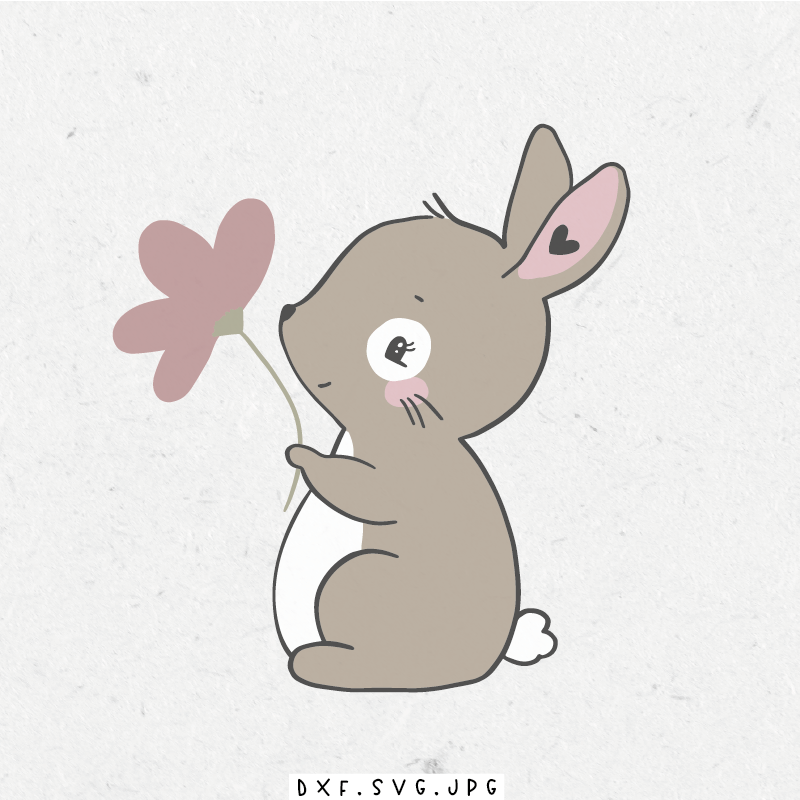 Plottdatei - Hase Lila Blume - Paul & Clara