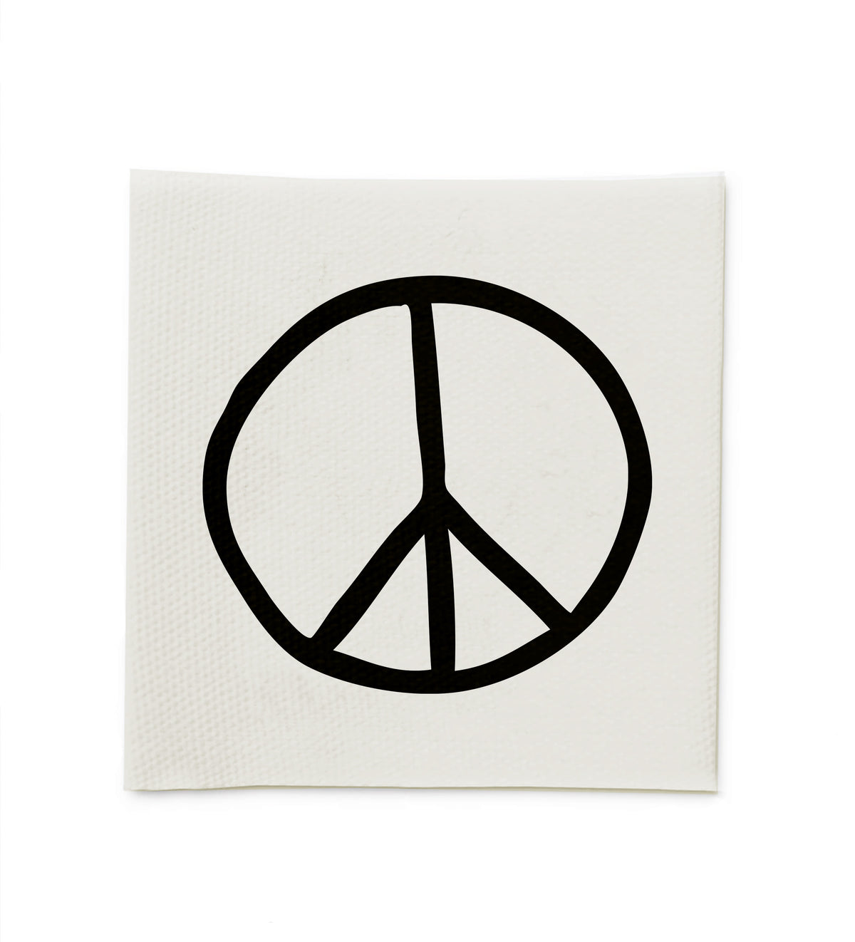 Baumwolllabel *Peace-Zeichen* - 4 x 4 cm - 4er Pack - Paul & Clara