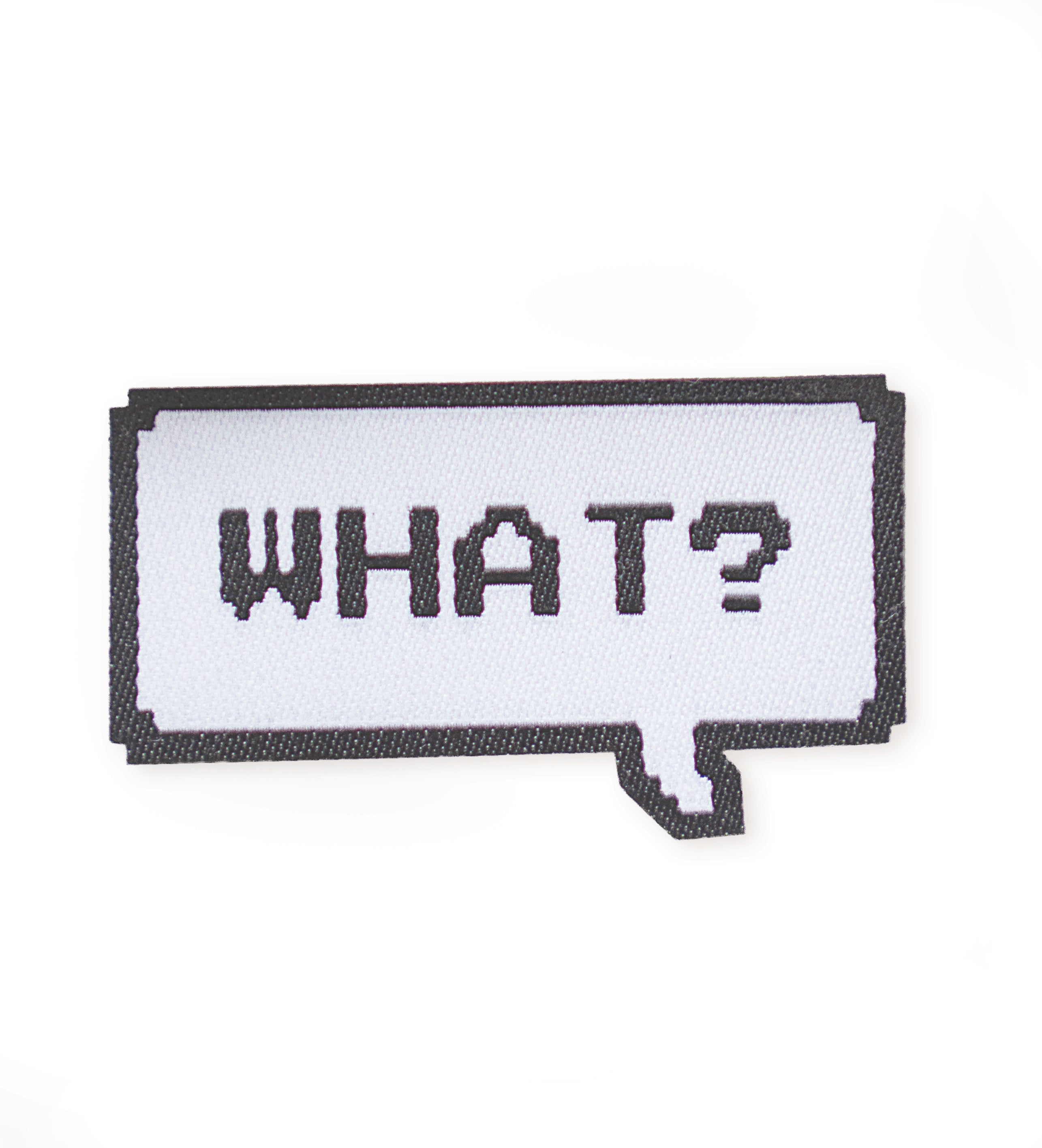 Patch - sprechblase "what" *iron-on*
