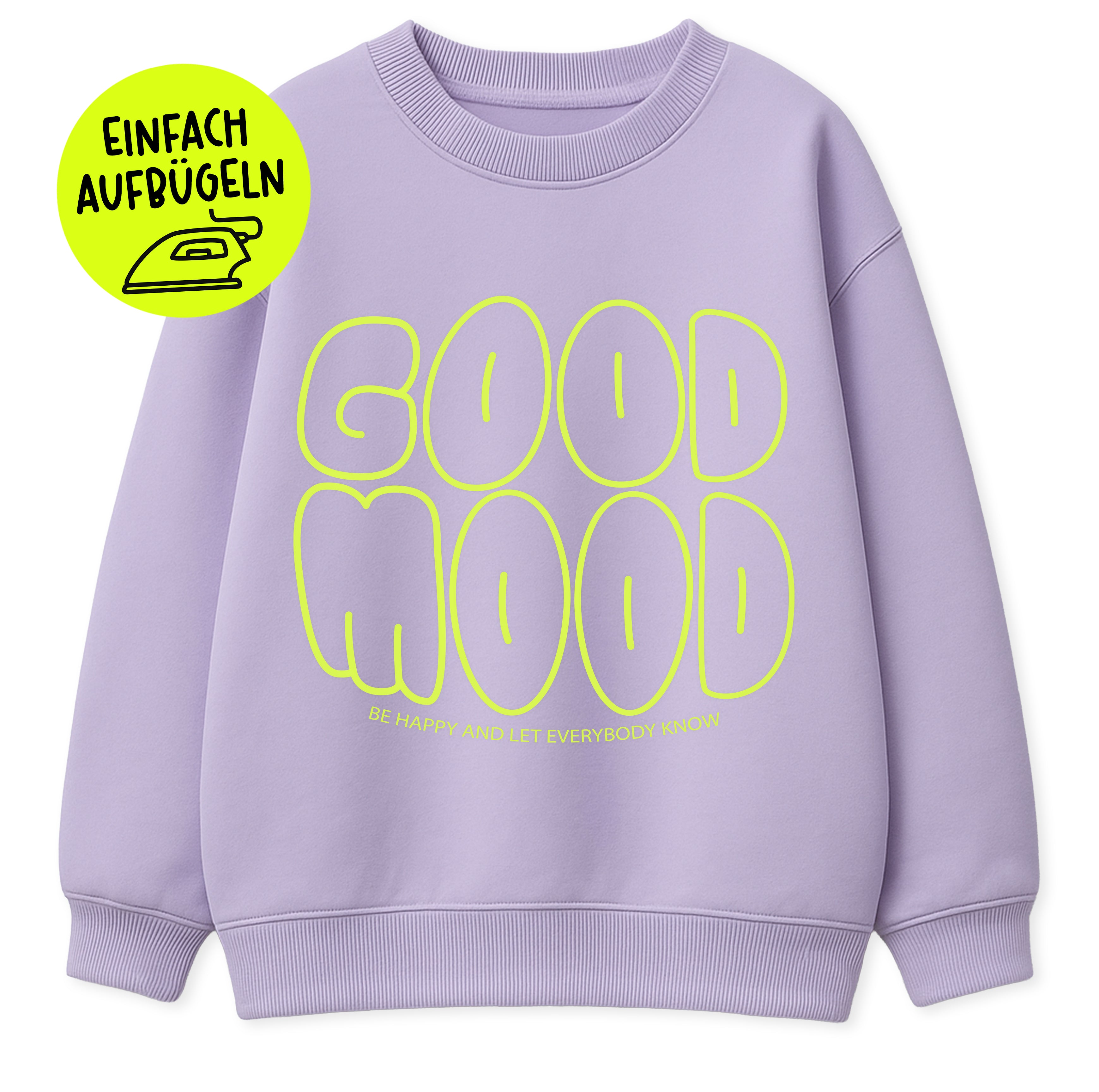 XL Flock-Patch - good mood *iron-on*