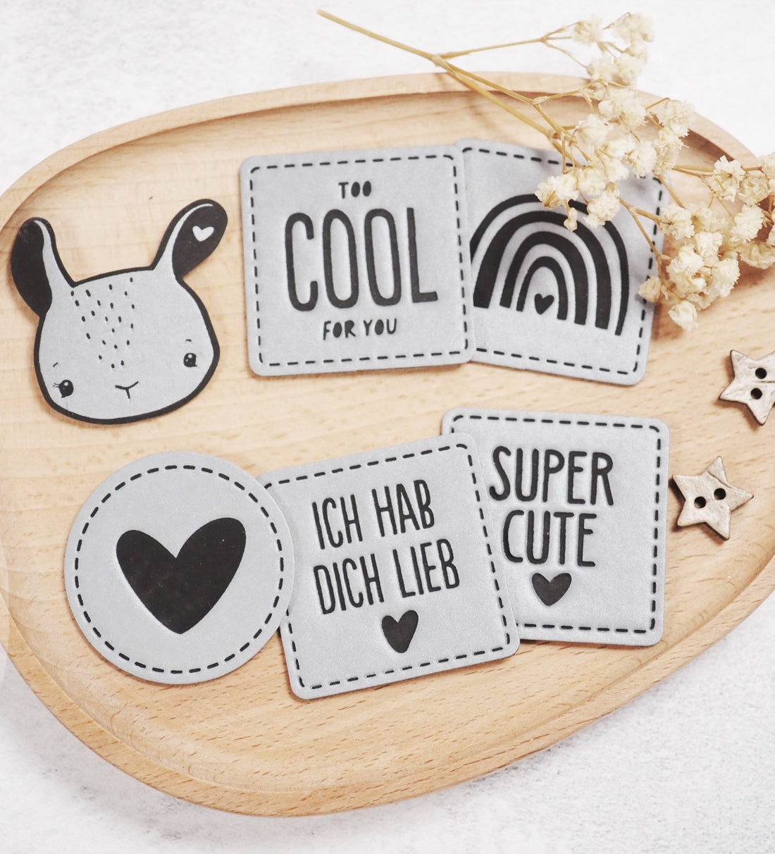 Reflektorlabel - Ich hab dich lieb *iron - on* - Paul & Clara