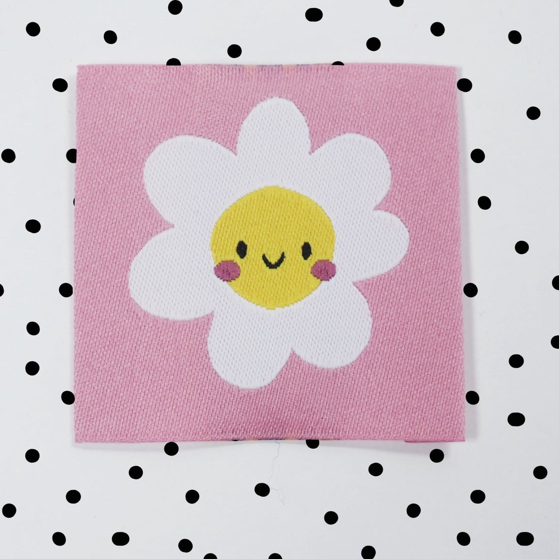 Weblabel *Blüte mit Gesicht auf Rosa* - Paul & Clara